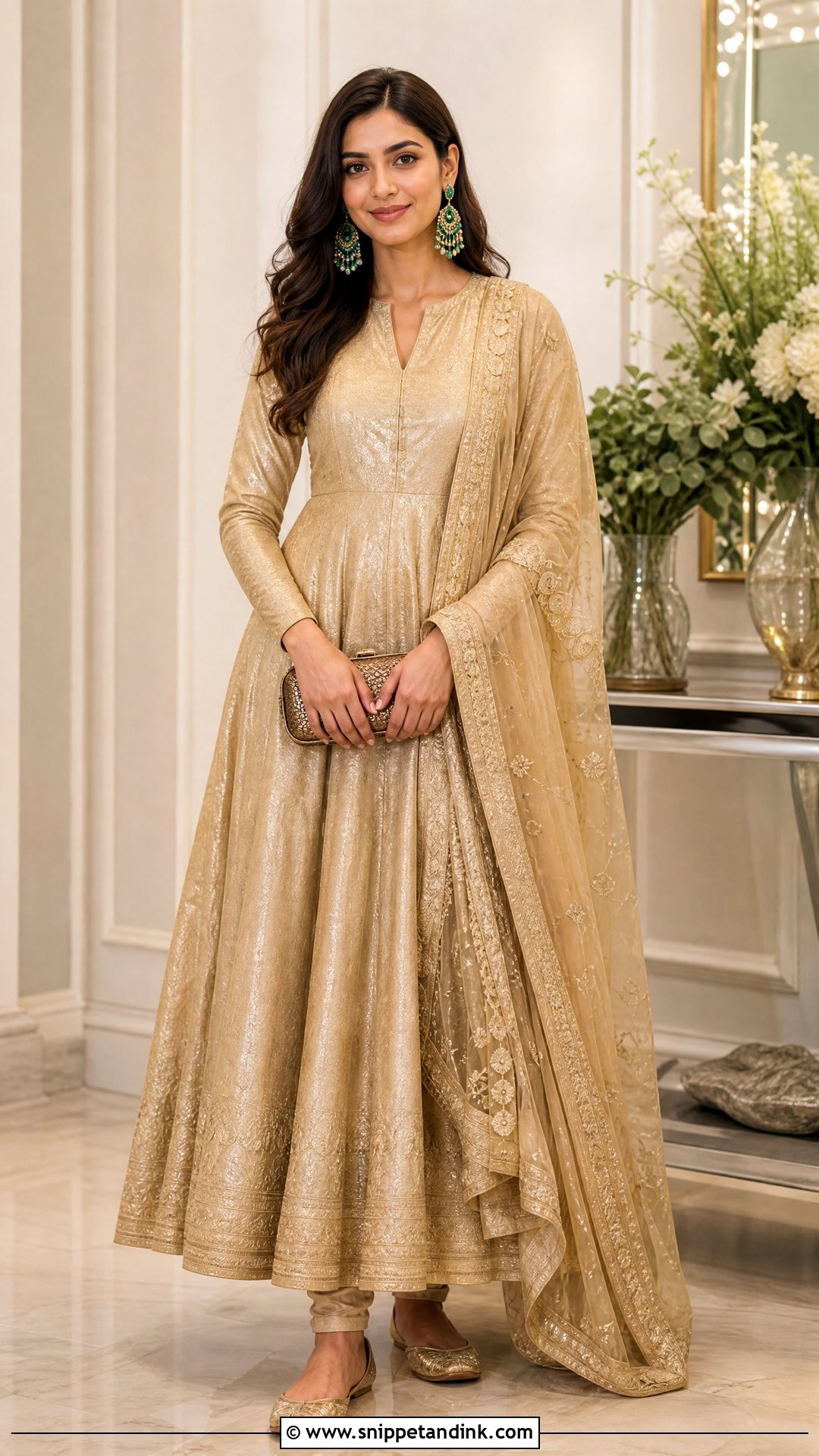 Gold Tissue Sabyasachi Anarkali Suit - Snippet and Ink - 20 Sabyasachi Salwar Suits