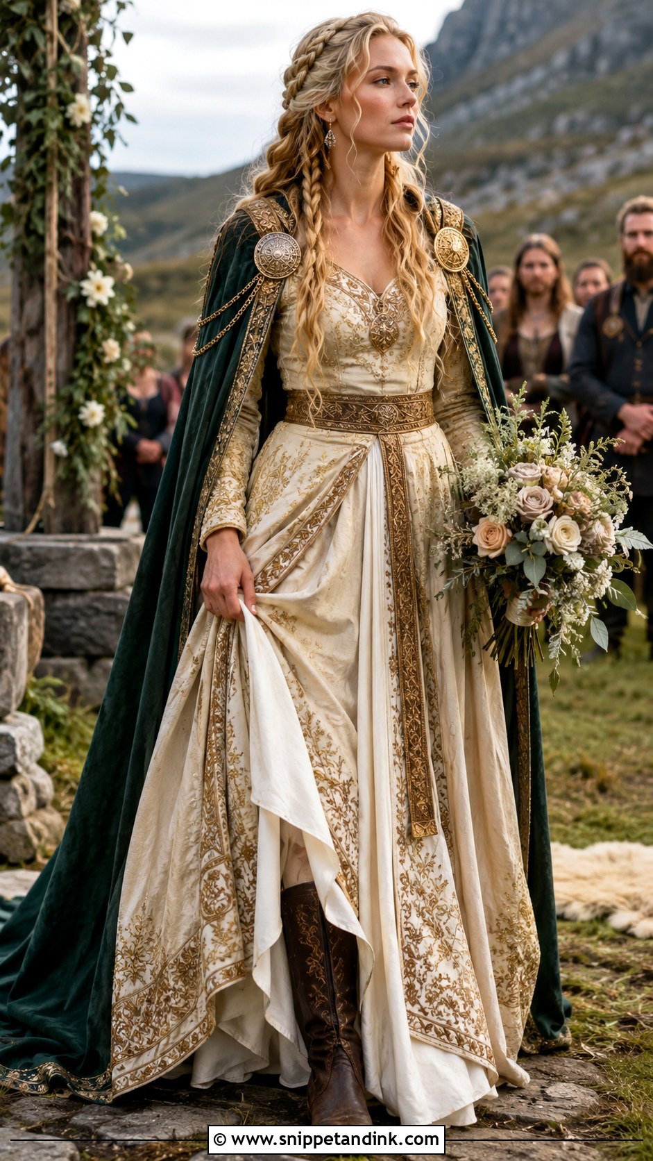 Gold Viking Wedding Dress - Snippet and Ink - 30 Viking Wedding Dress Ideas