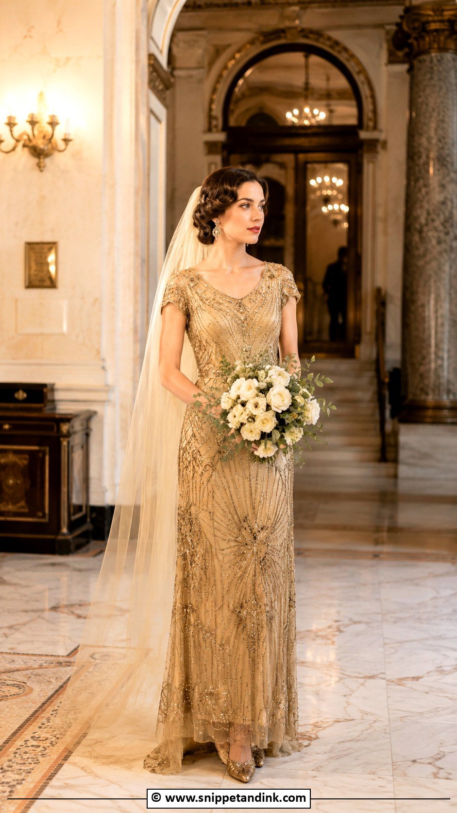 Gold Vintage Wedding Dress - Snippet and Ink - 30 Gold Wedding Dress Ideas