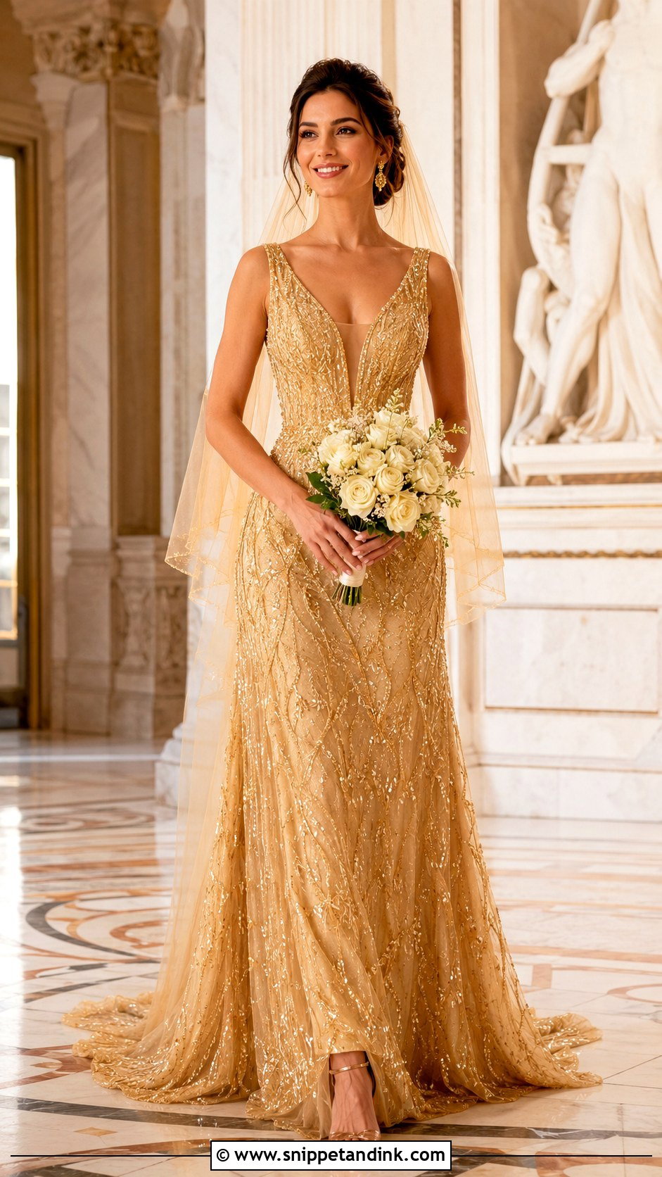 Gold Wedding Dress - Snippet and Ink - 20 Alternative Wedding Dress Color Ideas