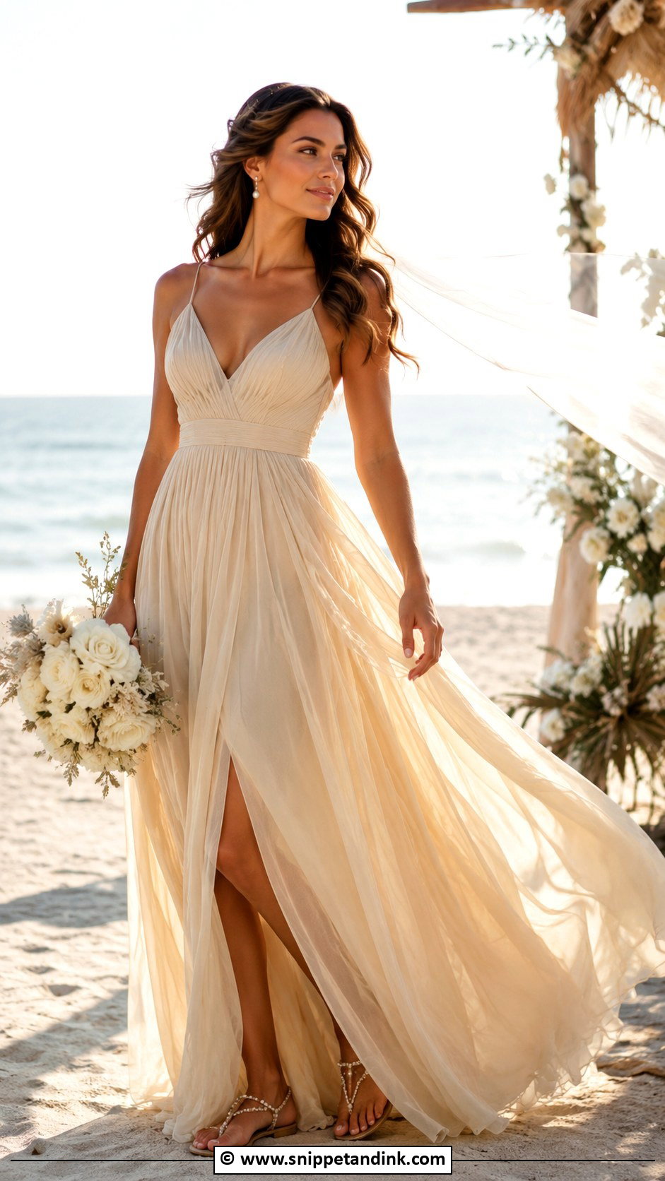 Gold Wedding Dress For Beach Wedding - Snippet and Ink - 30 Gold Wedding Dress Ideas