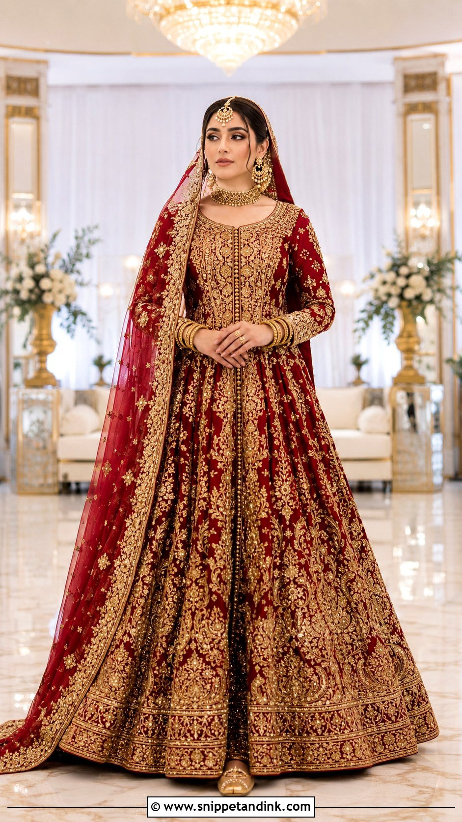 Gold Zardozi Afghan Wedding Dress - Snippet and Ink - 20 Afghan Wedding Dresses