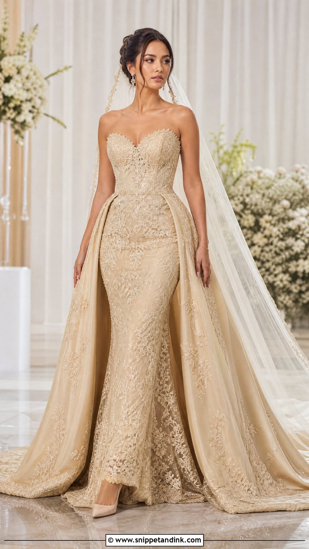 Golden Mermaid Bridal Gown - Snippet and Ink - 25 Golden Bridal Dress Ideas