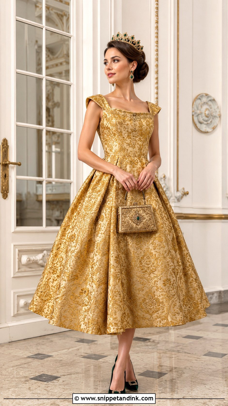 Golden Princess Brocade Dress - Snippet and Ink - 20 Golden Princess Ideas