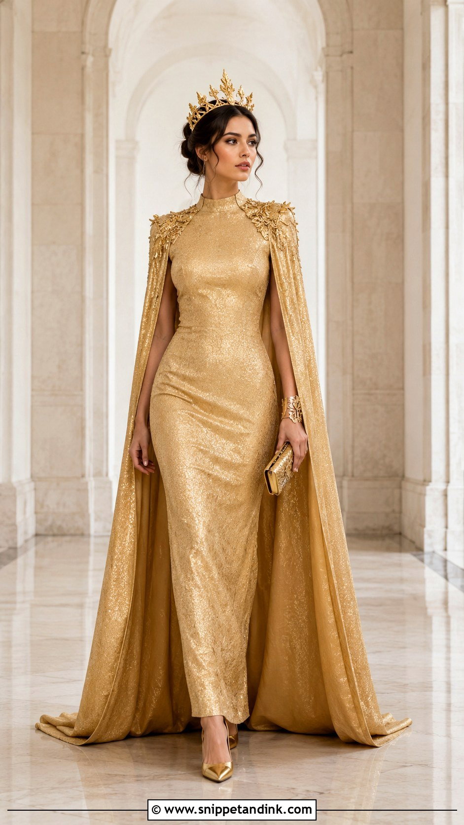 Golden Princess Cape Dress - Snippet and Ink - 20 Golden Princess Ideas