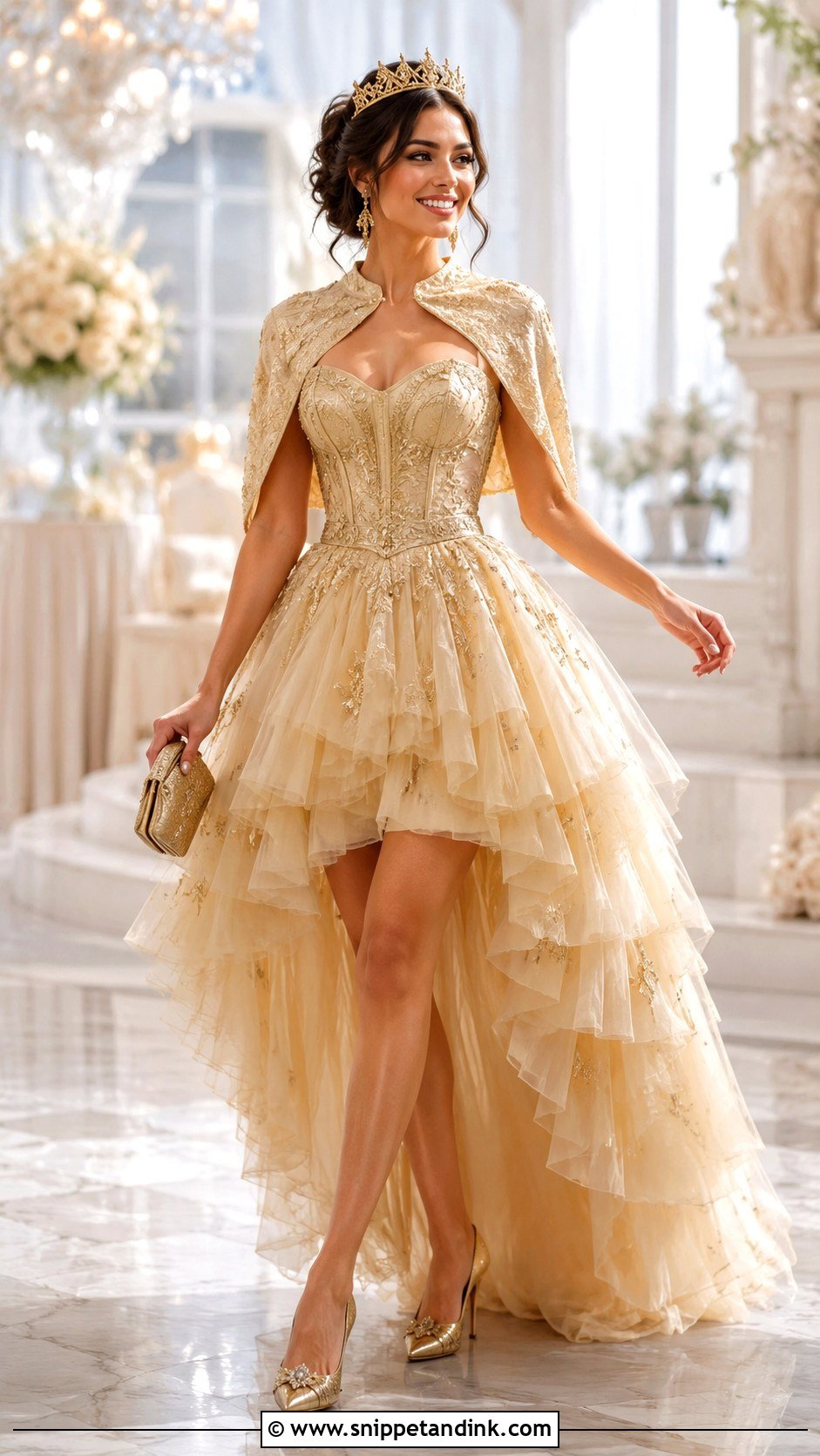 Golden Princess High Low Dress - Snippet and Ink - 20 Golden Princess Ideas