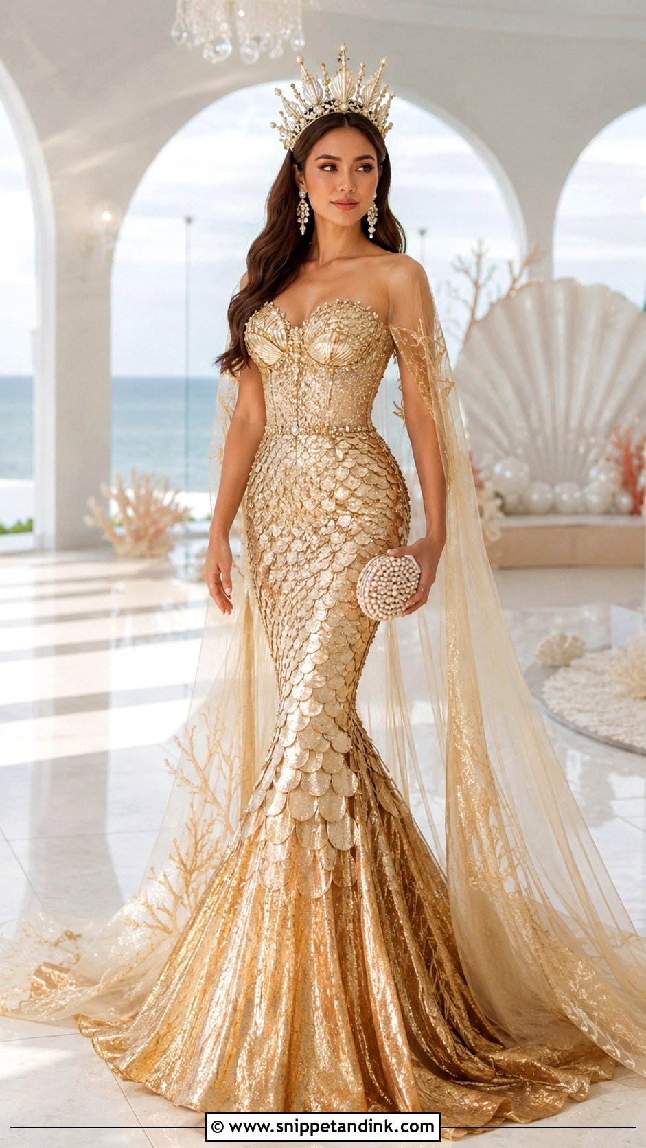 Golden Princess Mermaid Gown - Snippet and Ink - 20 Golden Princess Ideas