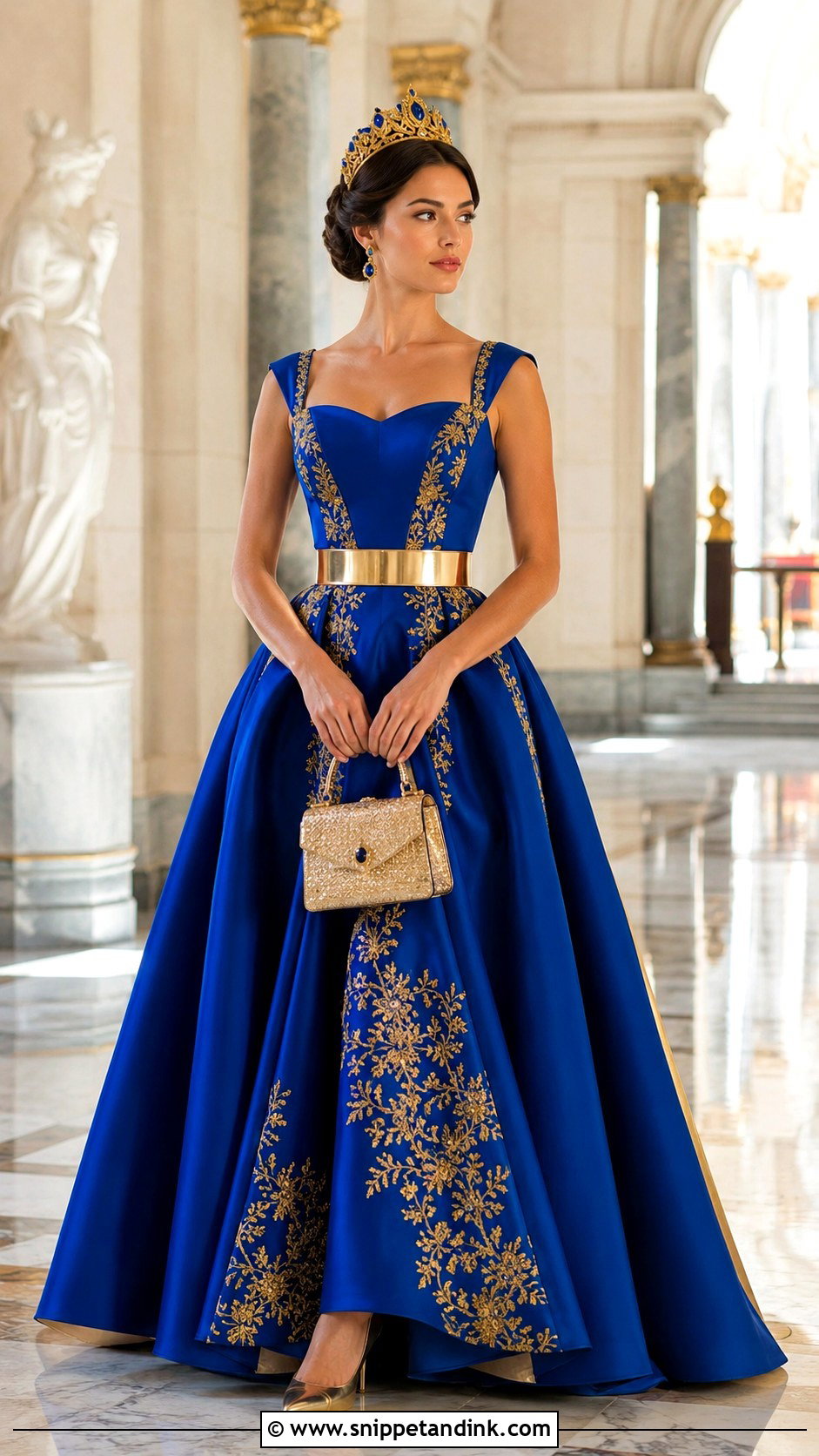 Golden Princess Royal Blue Dress - Snippet and Ink - 20 Golden Princess Ideas