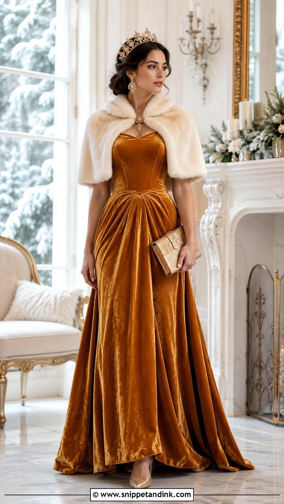 Golden Princess Velvet Gown - Snippet and Ink - 20 Golden Princess Ideas