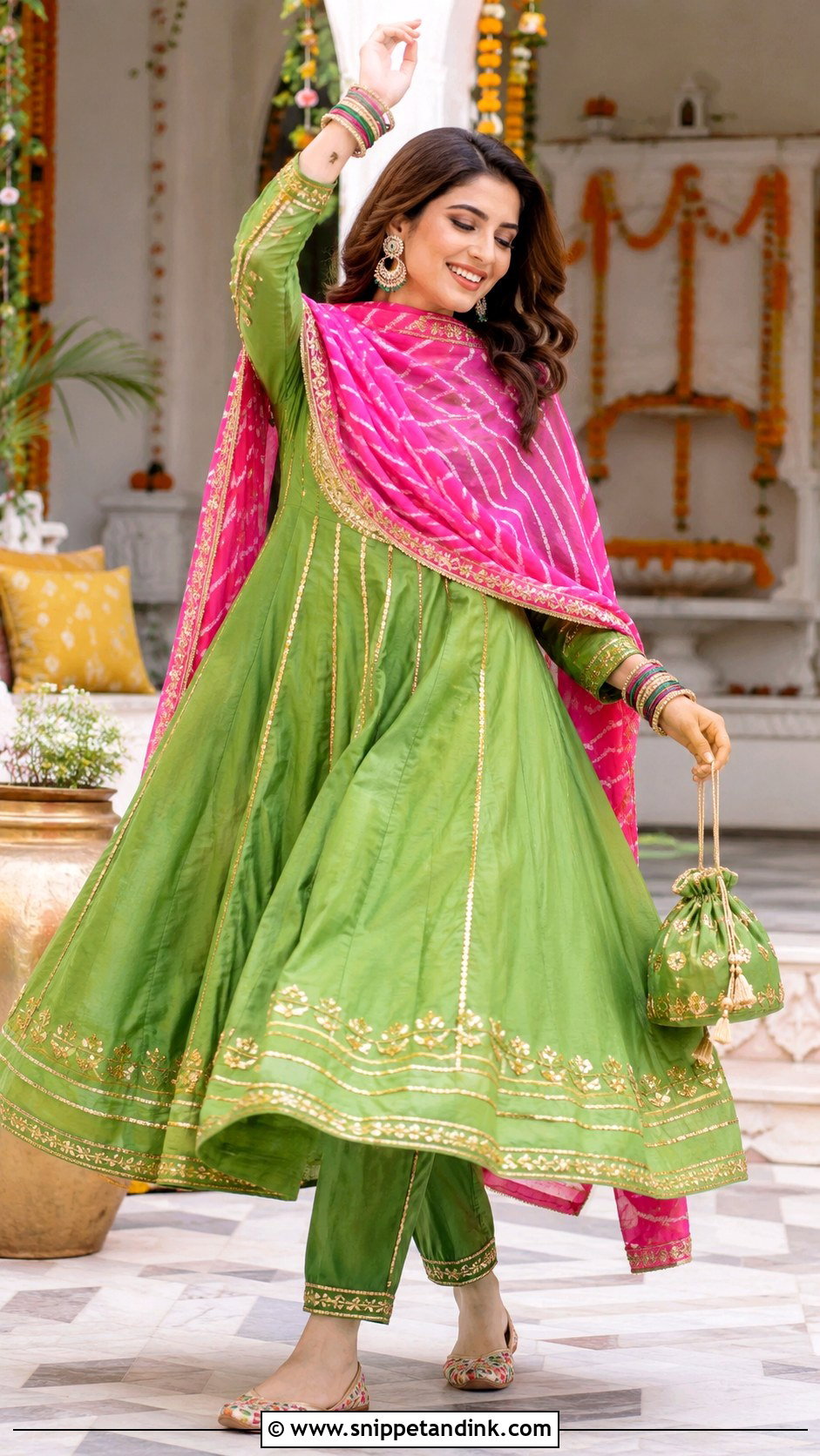 Gota Patti Anarkali Suit For Mehndi - Snippet and Ink - 20 Anarkali Suit for Wedding Ideas