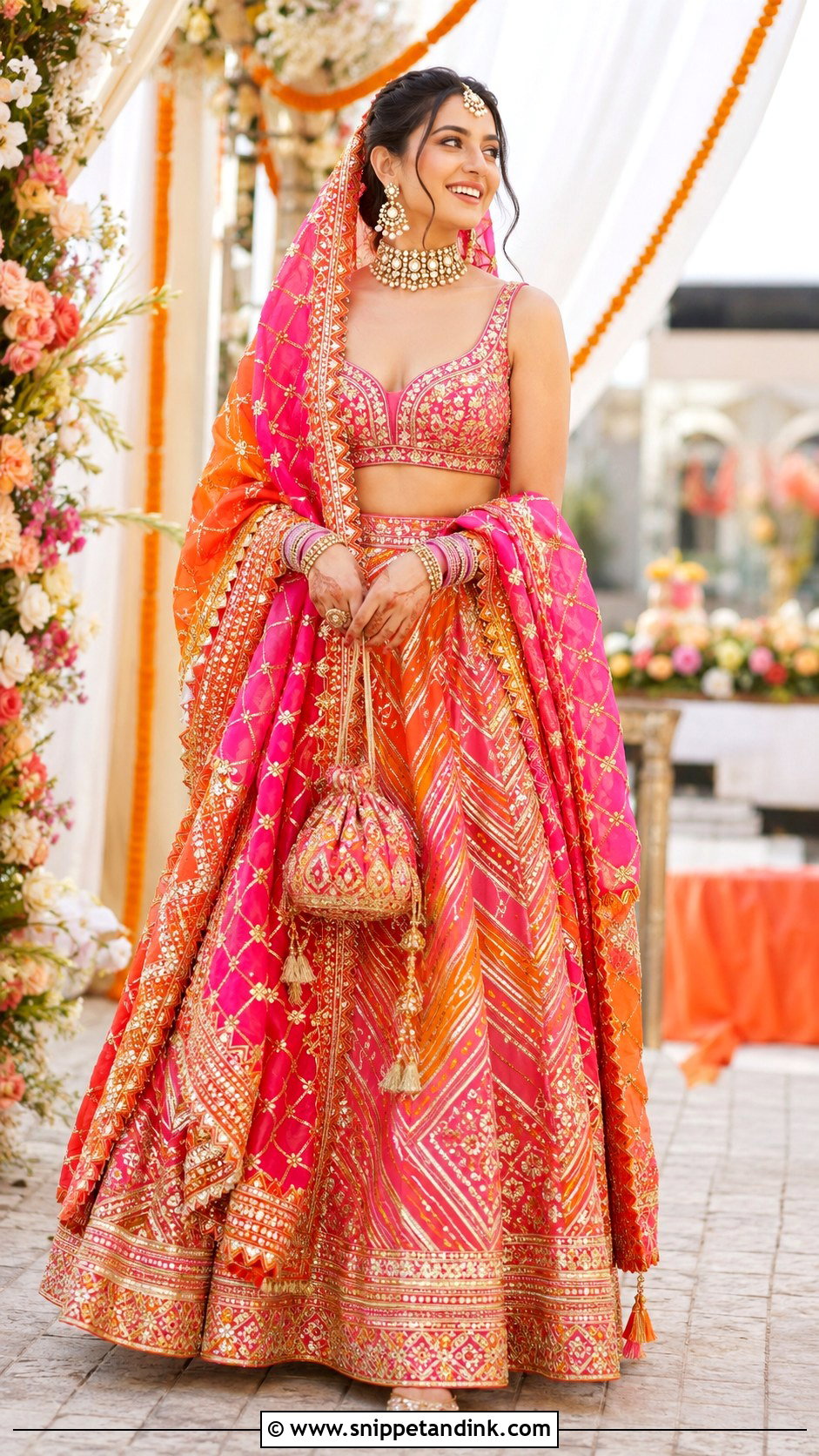 Gota Patti Bridal Dupatta - Snippet and Ink - 20 Bridal Duppata Design Ideas