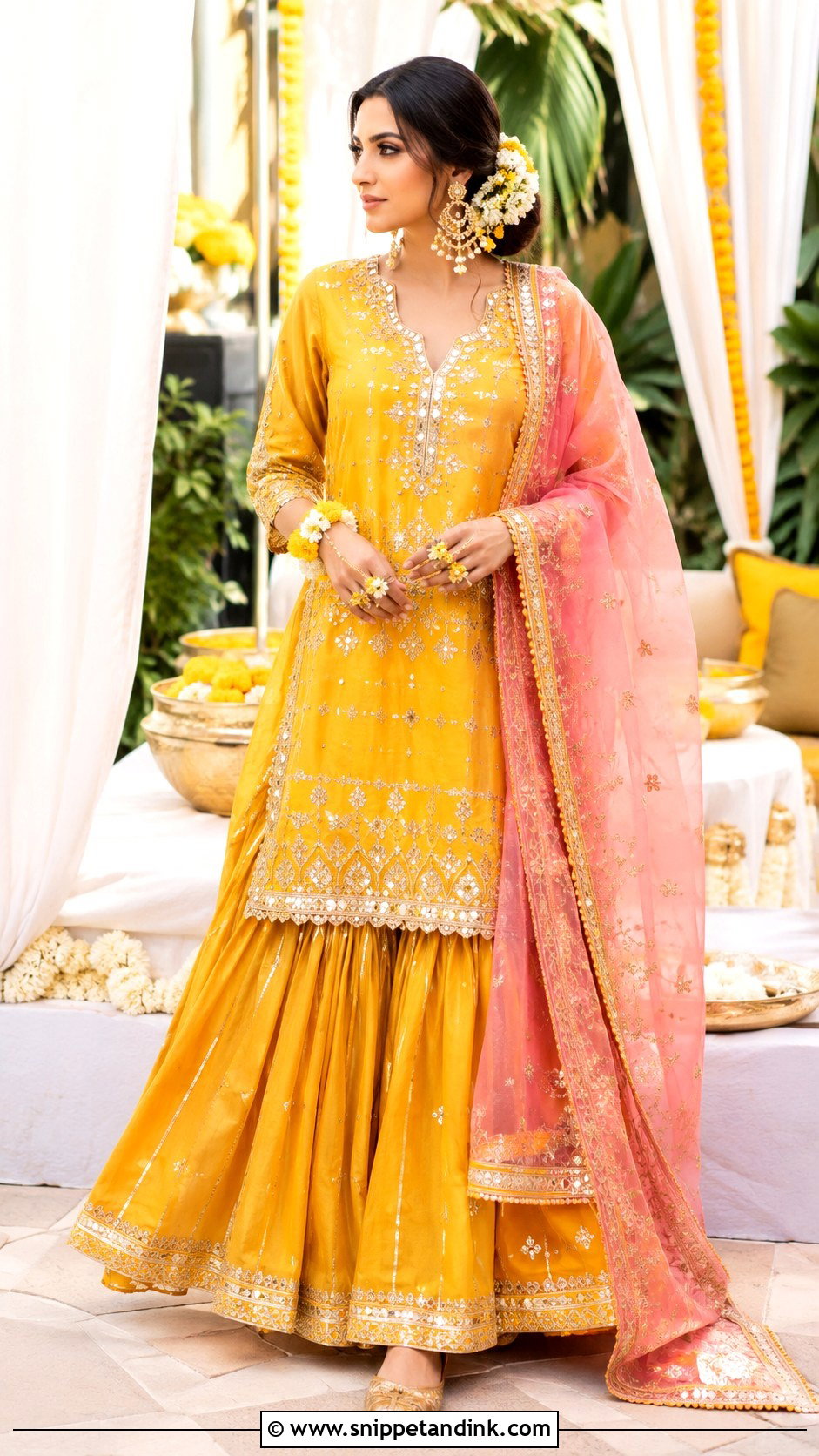 Gota Patti Bridal Mayon Dress - Snippet and Ink - 20 Bridal Mayon Dress Ideas