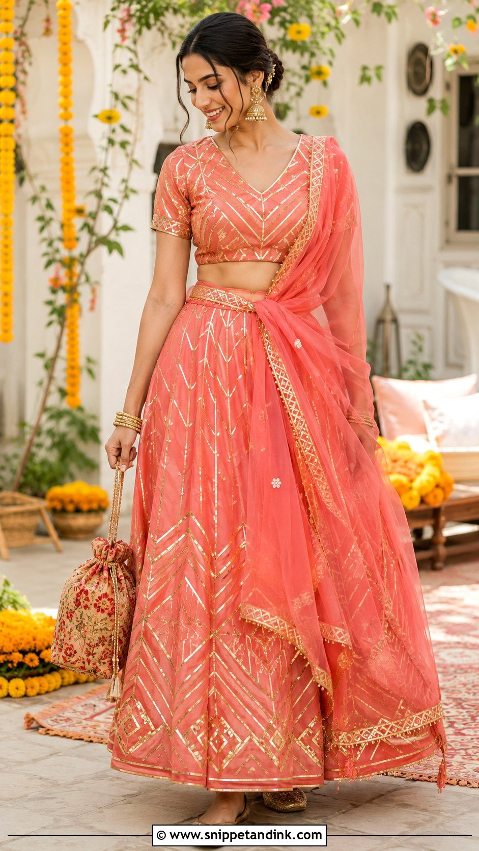 Gota Patti Bride Sister Lehenga - Snippet and Ink - 20 Lengha for Bride Sister Ideas