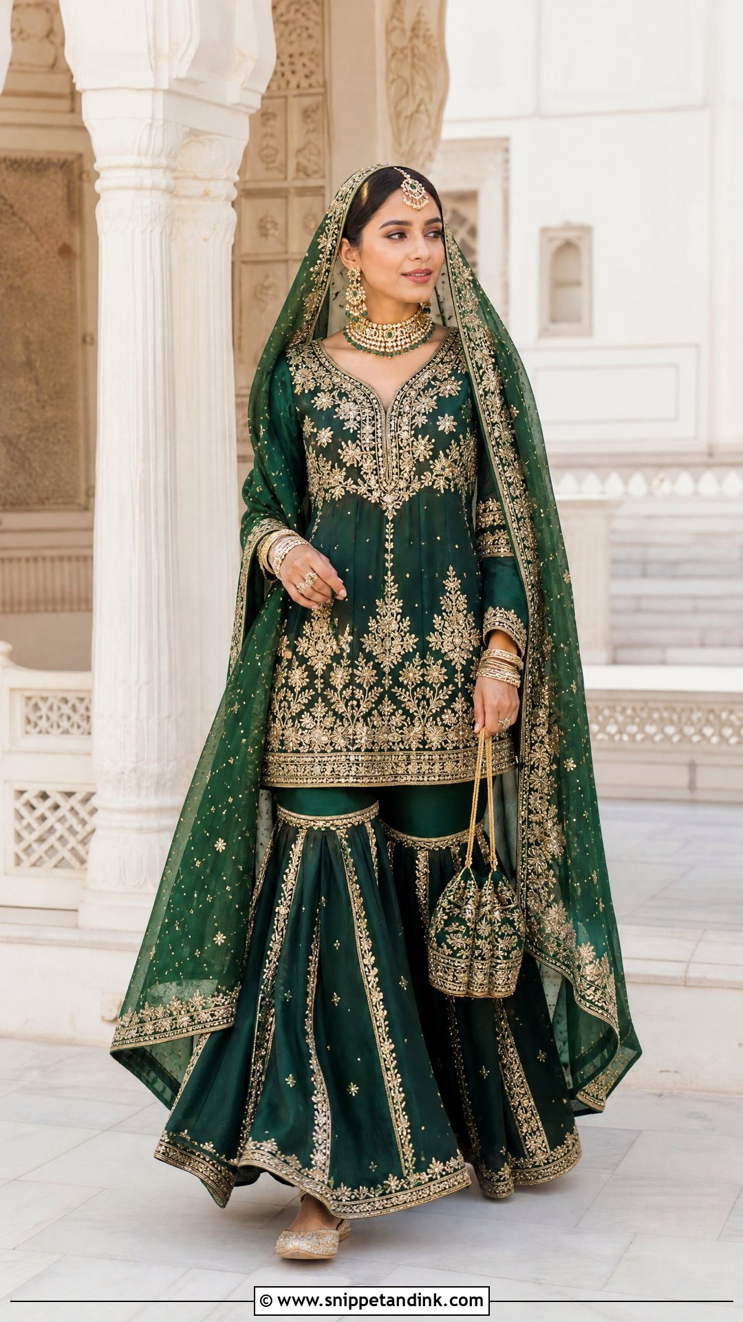 Gota Patti Indian Bridal Sharara - Snippet and Ink - 20 Indian Bridal Wedding Dresses