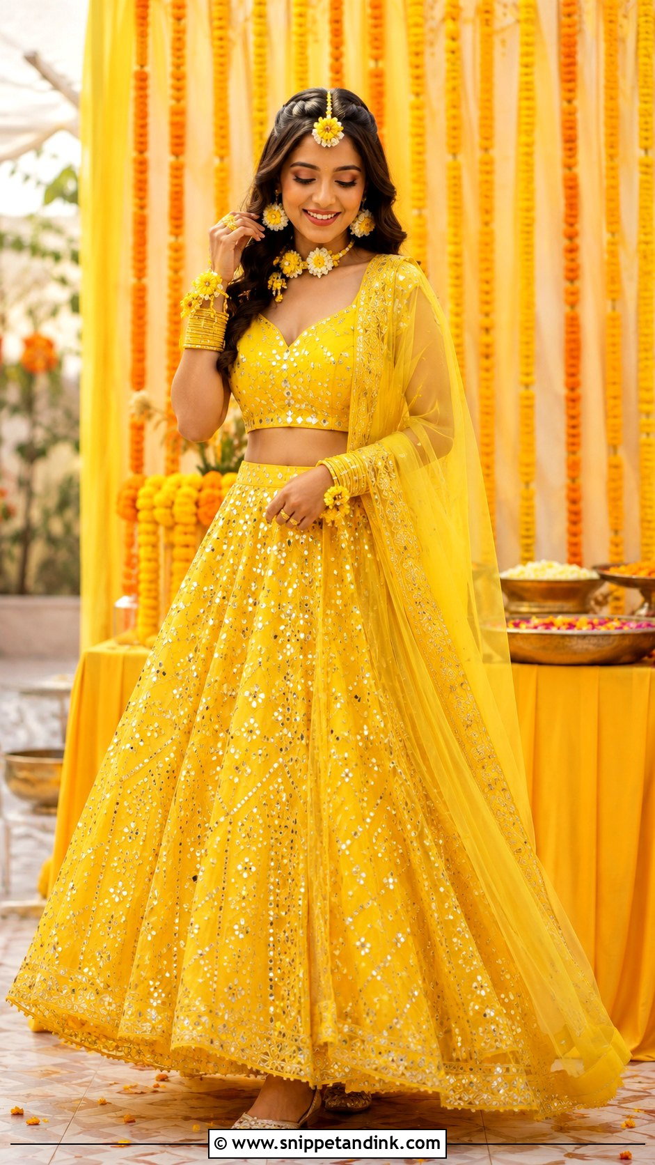 Gota Patti Lehenga For Haldi - Snippet and Ink - 30 Haldi Dresses