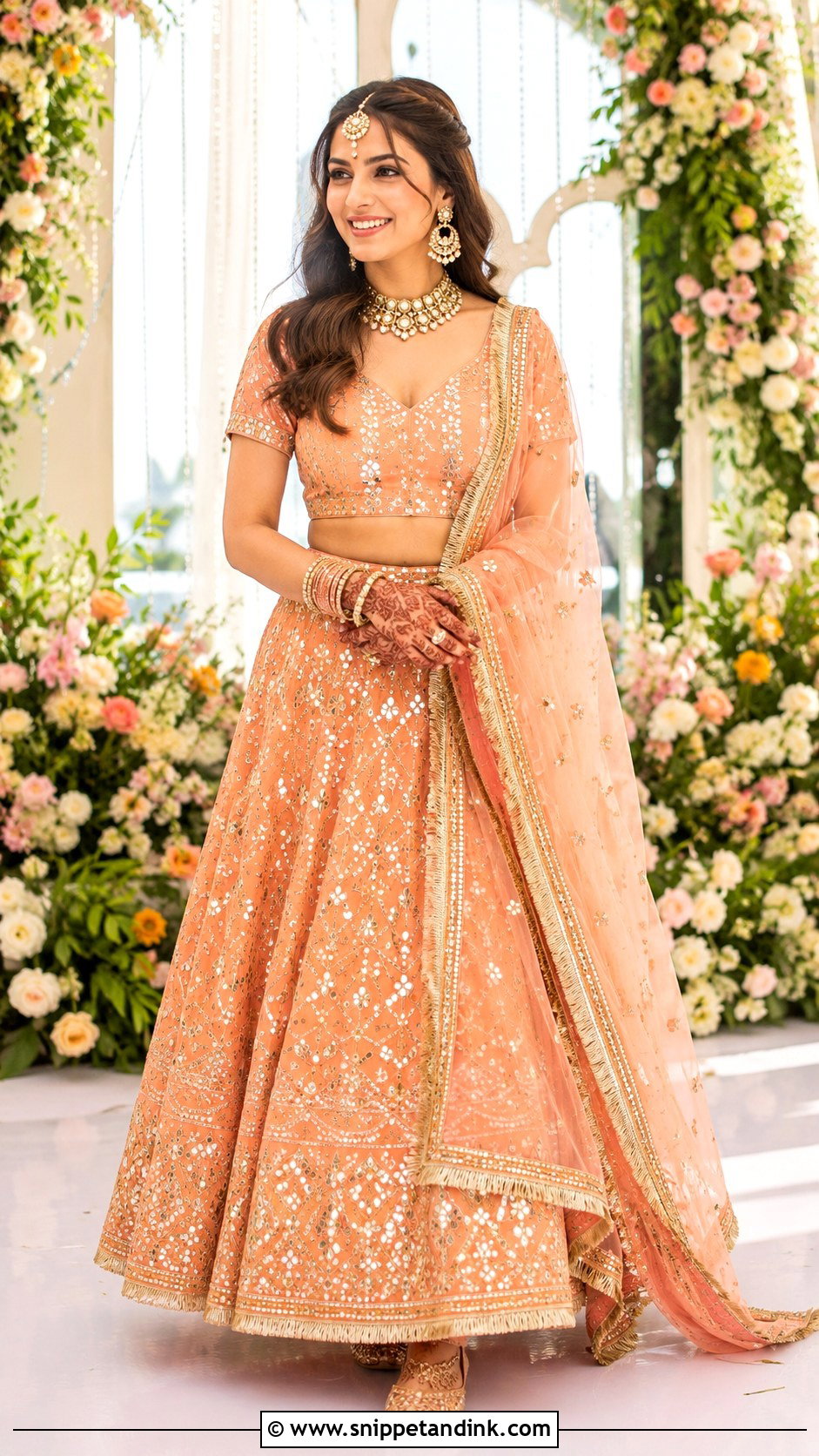 Gota Patti Lehenga For Roka Ceremony - Snippet and Ink - 30 Roka Ceremony Outfits for Bride