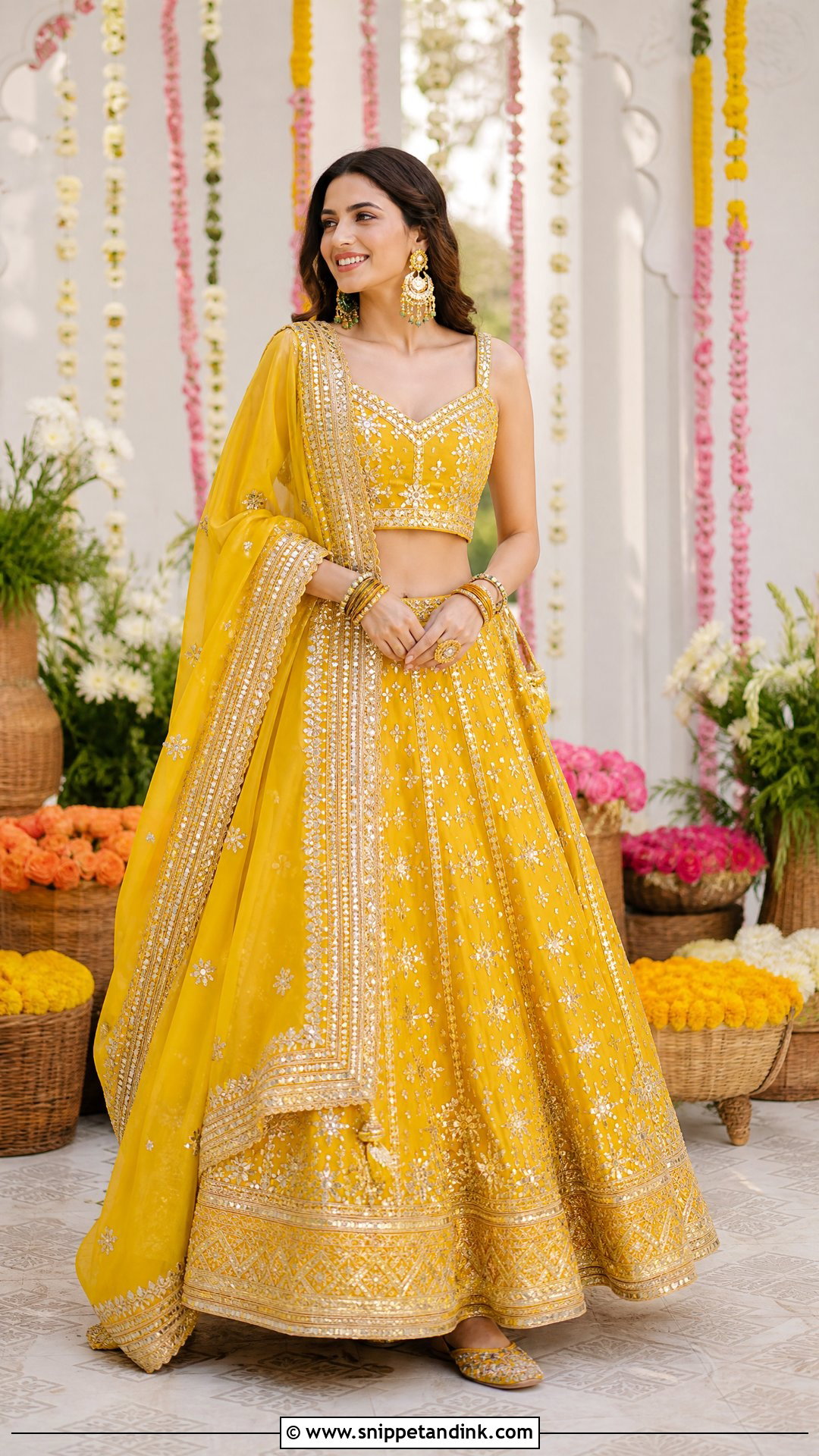 Gota Patti Lehenga Wedding Dress - Snippet and Ink - 25 Traditional Indian Wedding Dress Ideas