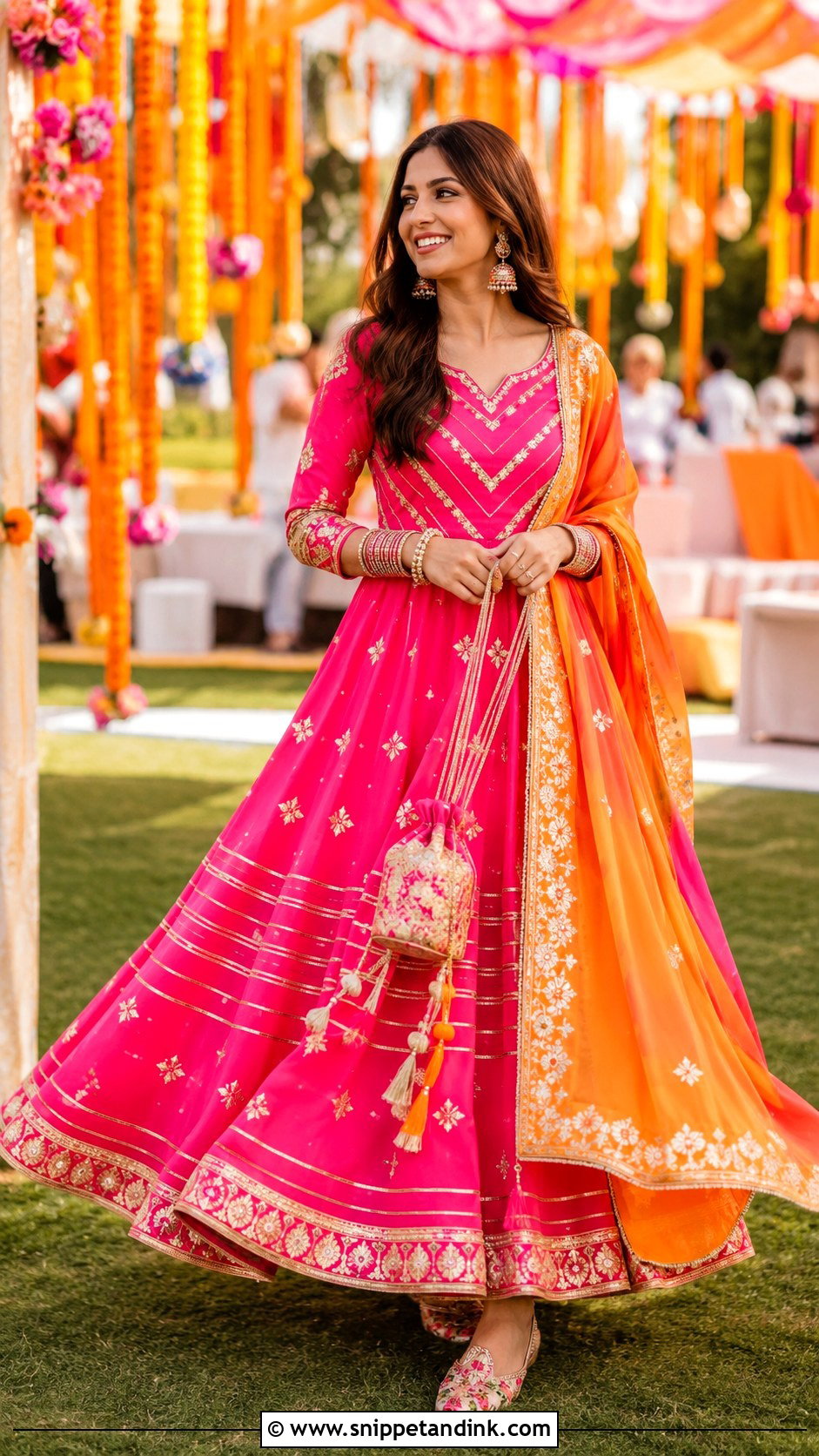 Gota Patti Long Frock for Wedding - Snippet and Ink - 20 Long Frock for Wedding Ideas