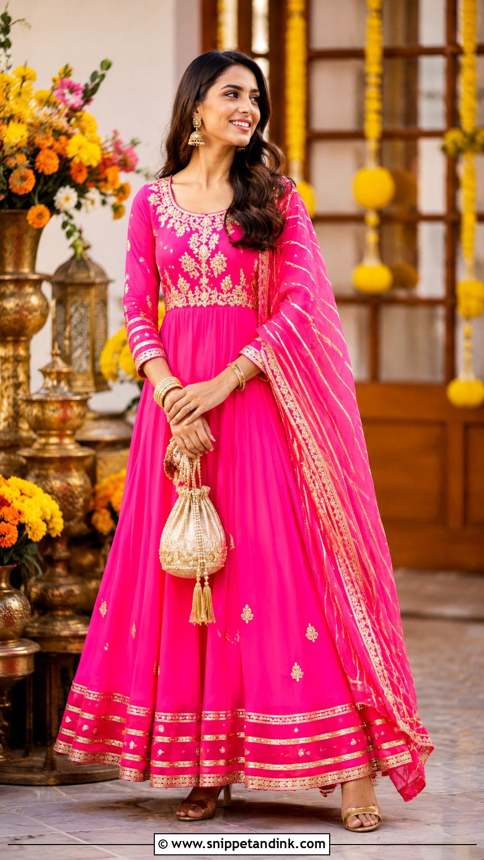 Gota Patti Long Frock for Wedding - Snippet and Ink - 25 Long Frock Designs for Wedding
