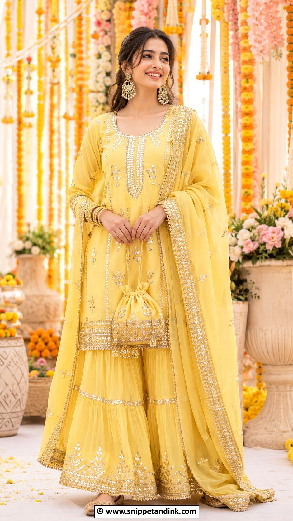 Gota Patti Sarara Suit - Snippet and Ink - 30 Sarara Dress Indian Weddings Ideas