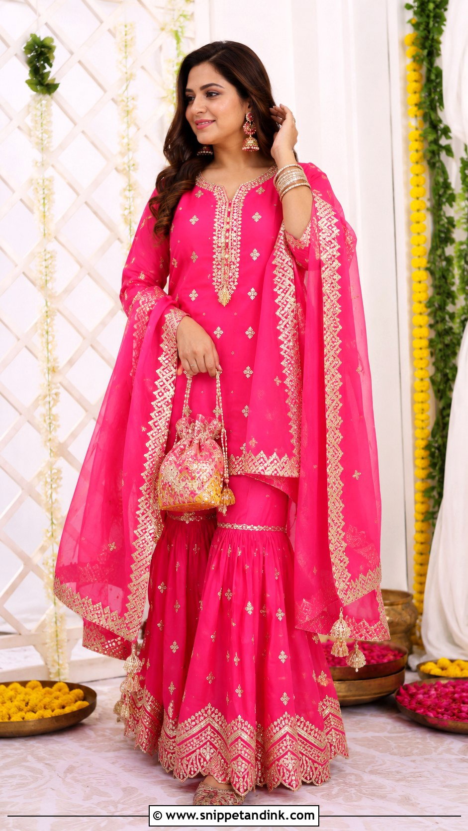 Gota Patti Sharara Set For Wedding - Snippet and Ink - 25 Sharara Set Indian Weddings Ideas