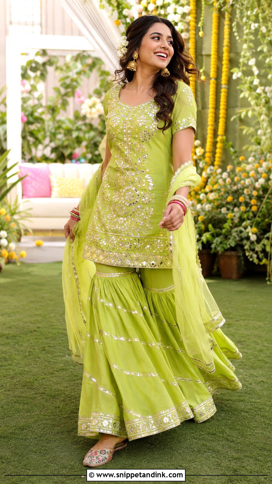 Gota Patti Sharara Shadi Dress - Snippet and Ink - 20 Indian Shadi Dresses