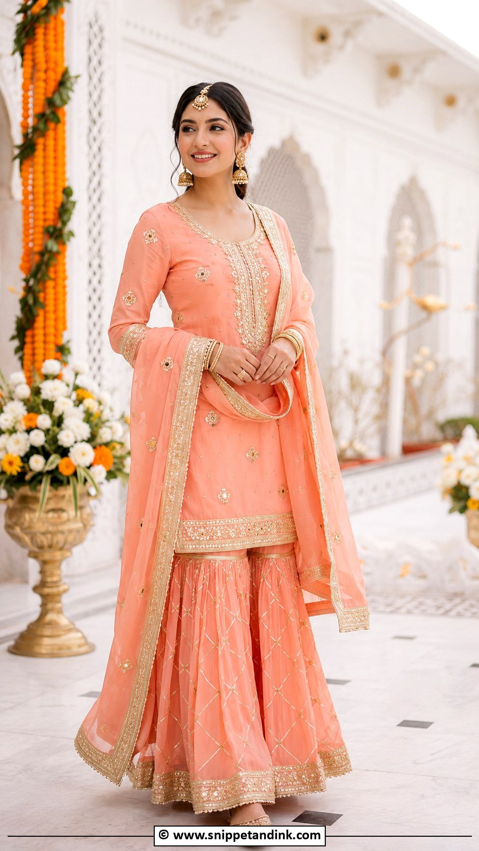 Gota Patti Suit For Anand Karaj - Snippet and Ink - 30 Anand Karaj Suit Ideas