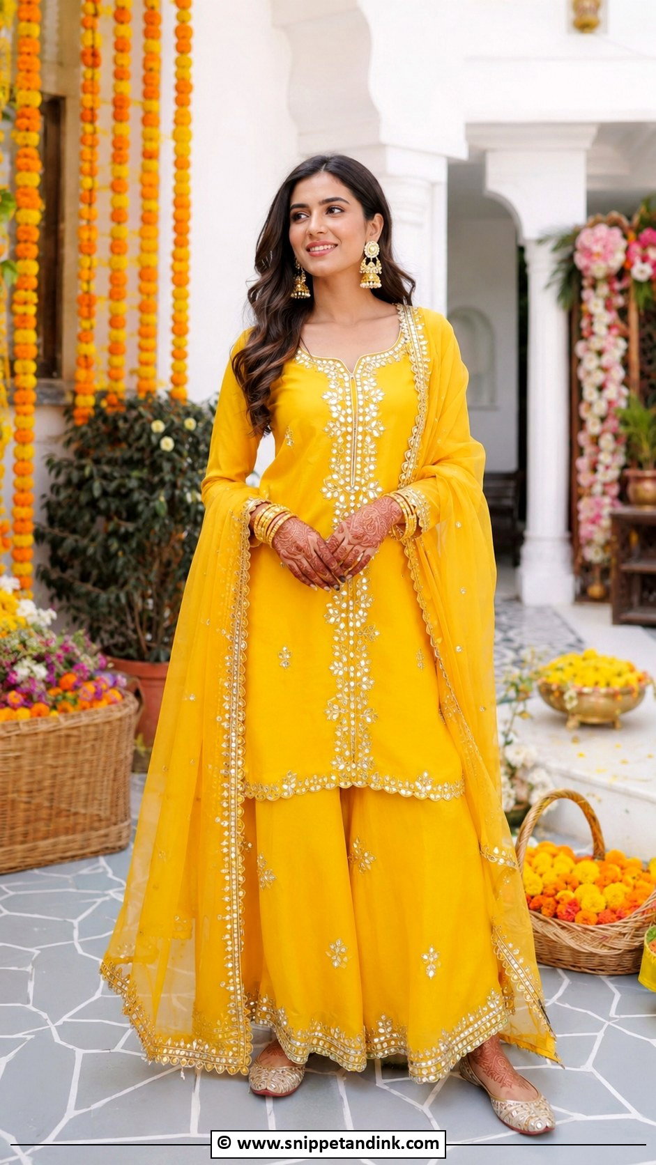 Gota Patti Suit For Mehendi - Snippet and Ink - 30 Mehendi Dress Ideas