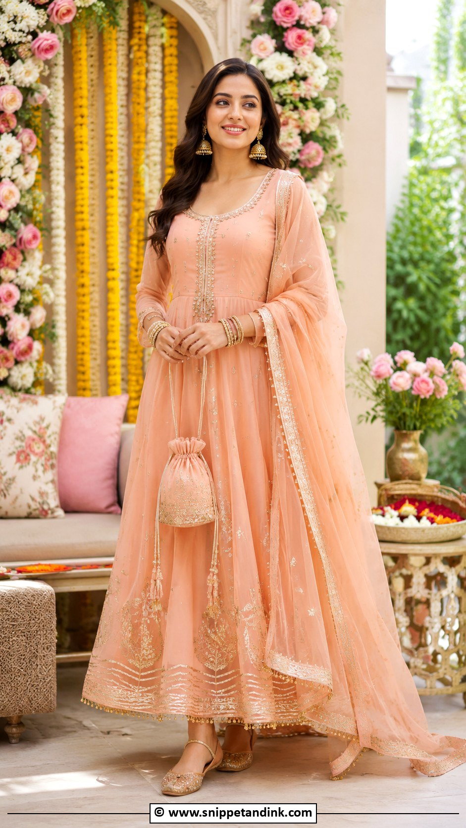 Gota Patti Suit For Roka Ceremony - Snippet and Ink - 35 Roka Ceremony Outfits