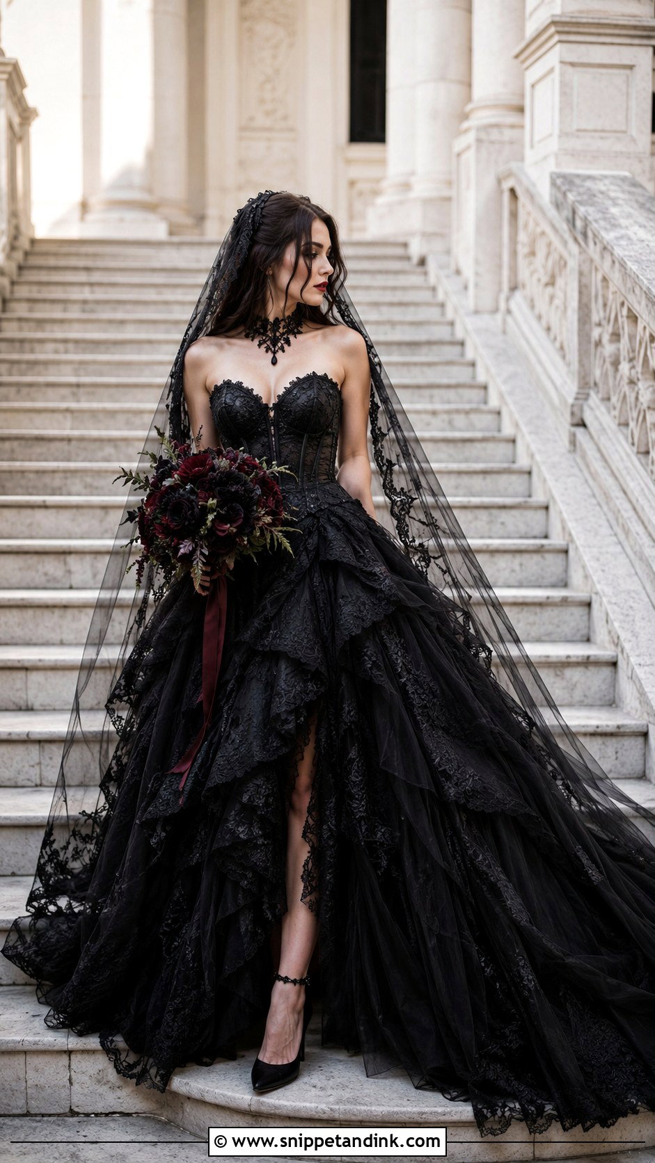 Gothic Ball Gown Halloween Wedding Dress - Snippet and Ink - 25 Halloween Wedding Dresses