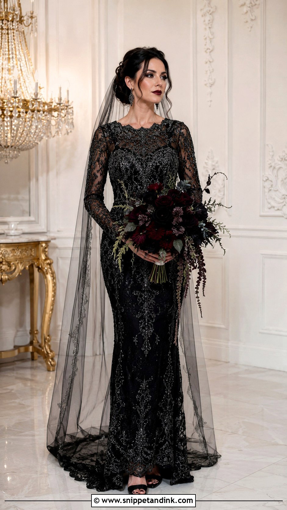 Gothic Beaded Wedding Dress - Snippet and Ink - 25 Vintage Gothic Wedding Dress Ideas
