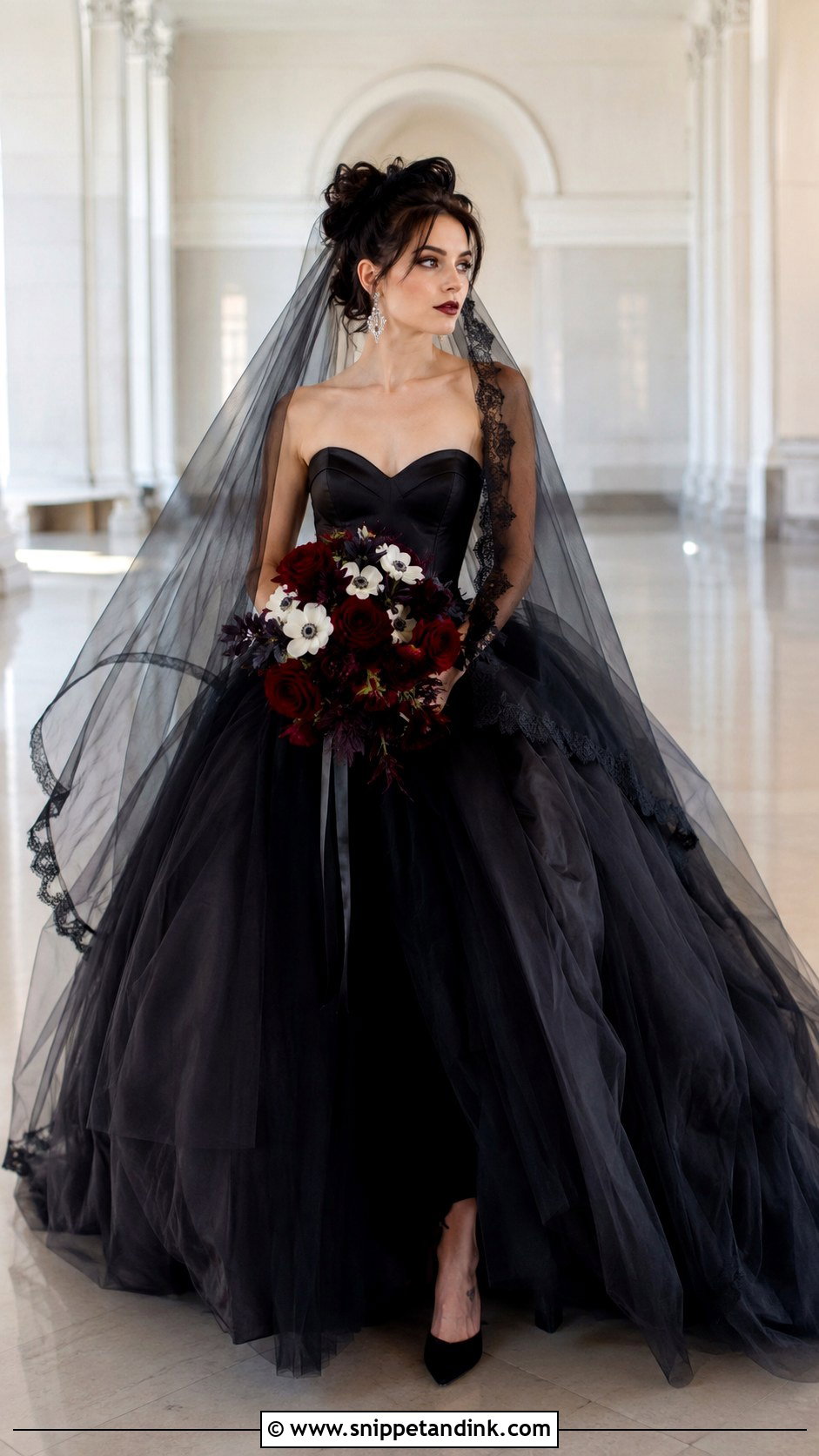 Gothic Black Ball Gown - Snippet and Ink - 20 Gothic Bridal Ideas