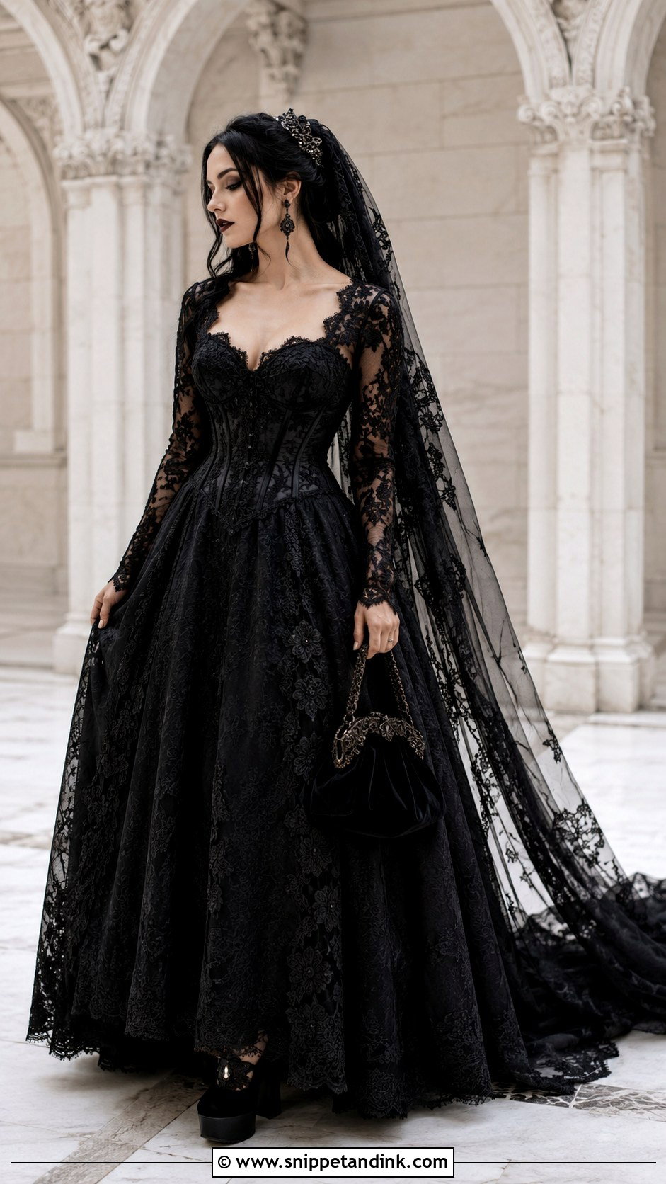 Gothic Black Lace Wedding Dress - Snippet and Ink - 20 Crazy Wedding Dresses