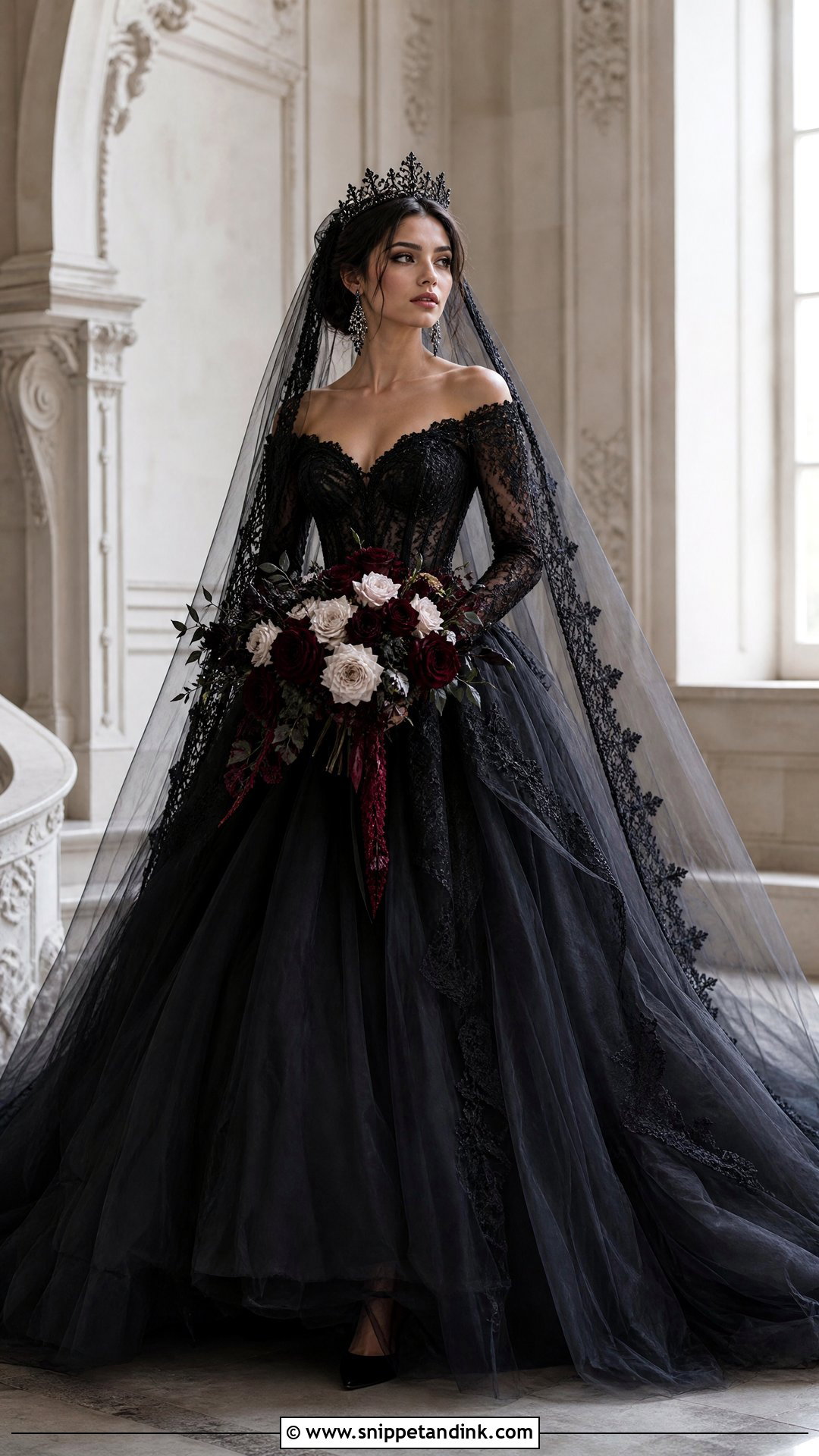 Gothic Black Princess Wedding Dress - Snippet and Ink - 20 Black Wedding Dress Princess Ideas