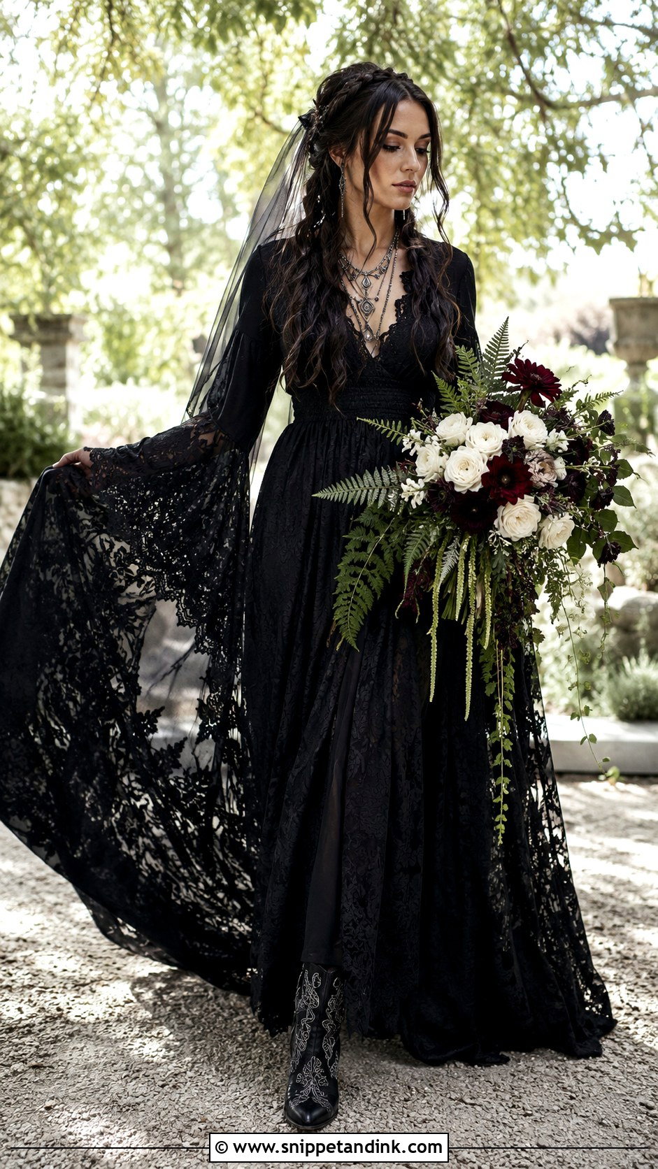 Gothic Boho Bridal Dress - Snippet and Ink - 20 Gothic Bridal Ideas
