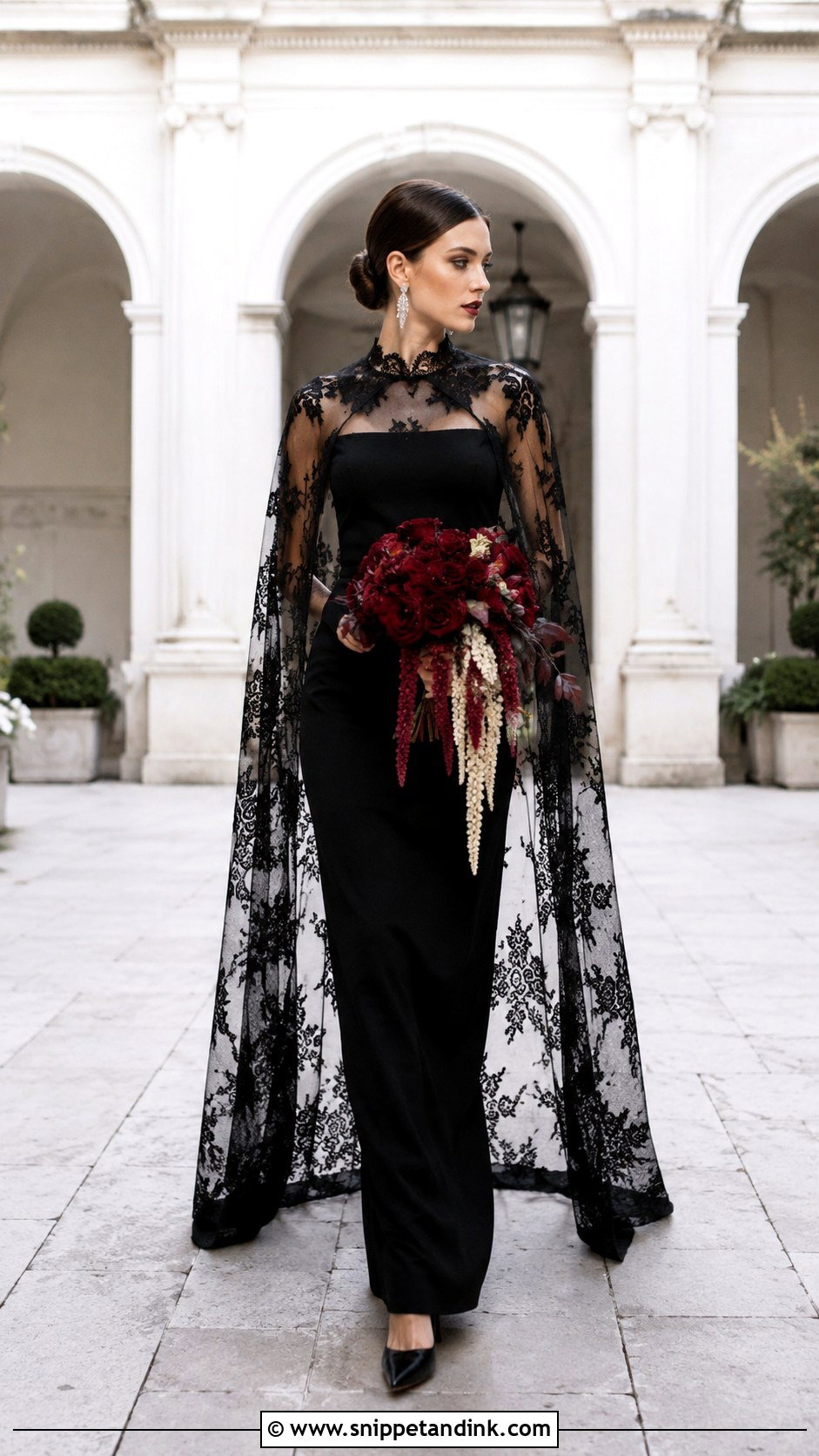 Gothic Bridal Cape Gown - Snippet and Ink - 20 Gothic Bridal Ideas