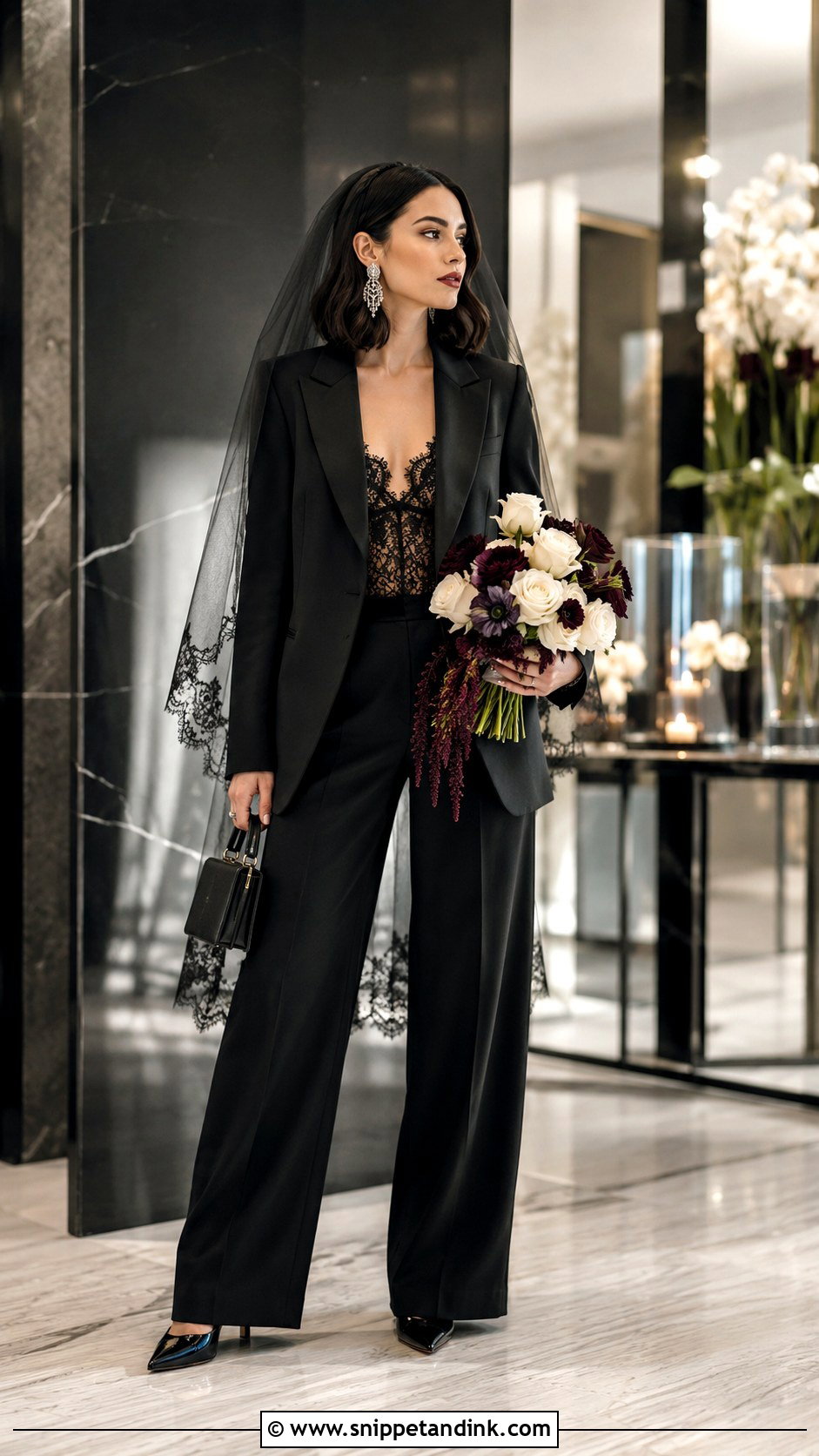 Gothic Bridal Pantsuit - Snippet and Ink - 20 Gothic Bridal Ideas