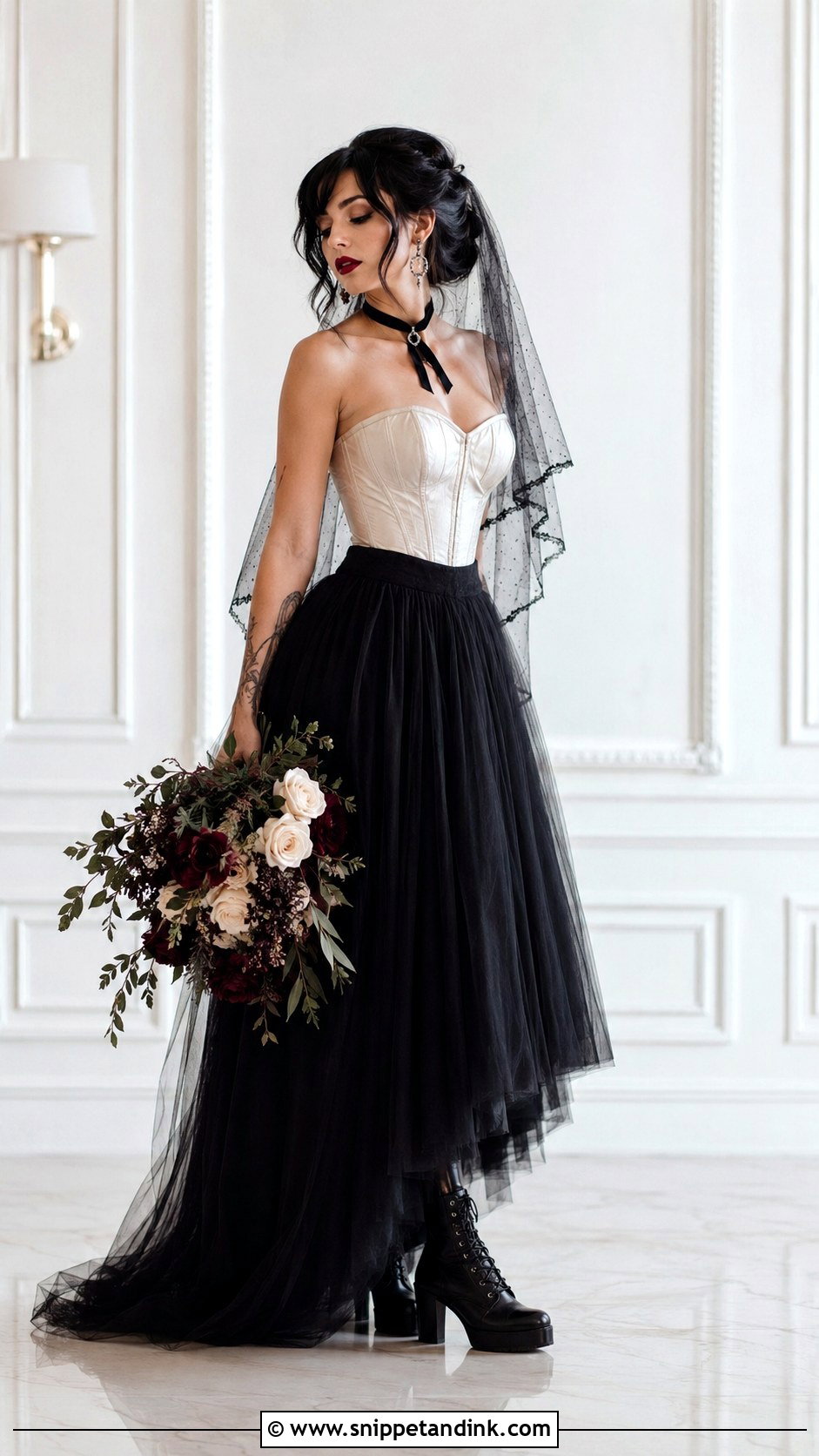 Gothic Bridal Separates Outfit - Snippet and Ink - 20 Gothic Bridal Ideas