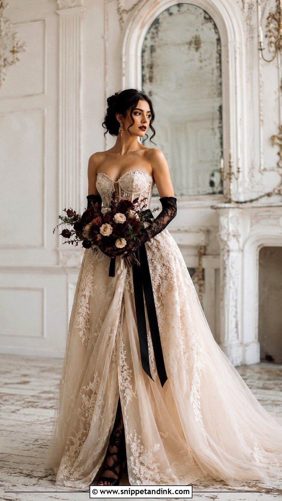 Gothic Champagne Wedding Dress - Snippet and Ink - 25 Vintage Gothic Wedding Dress Ideas