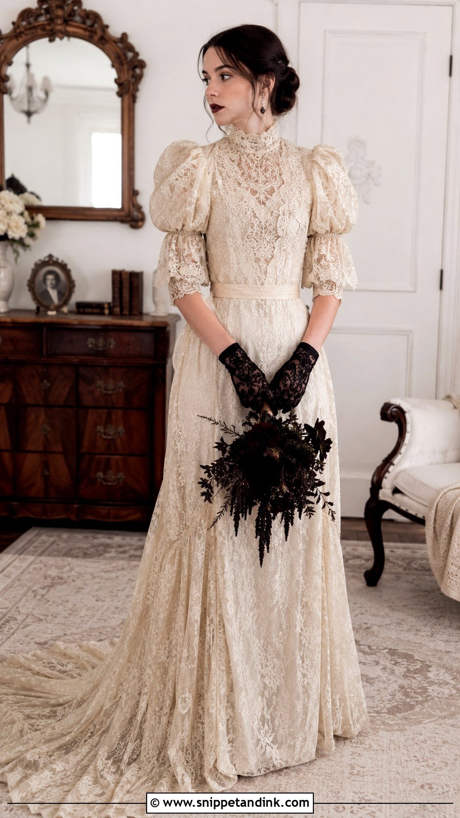 Gothic Edwardian Wedding Dress - Snippet and Ink - 25 Vintage Gothic Wedding Dress Ideas