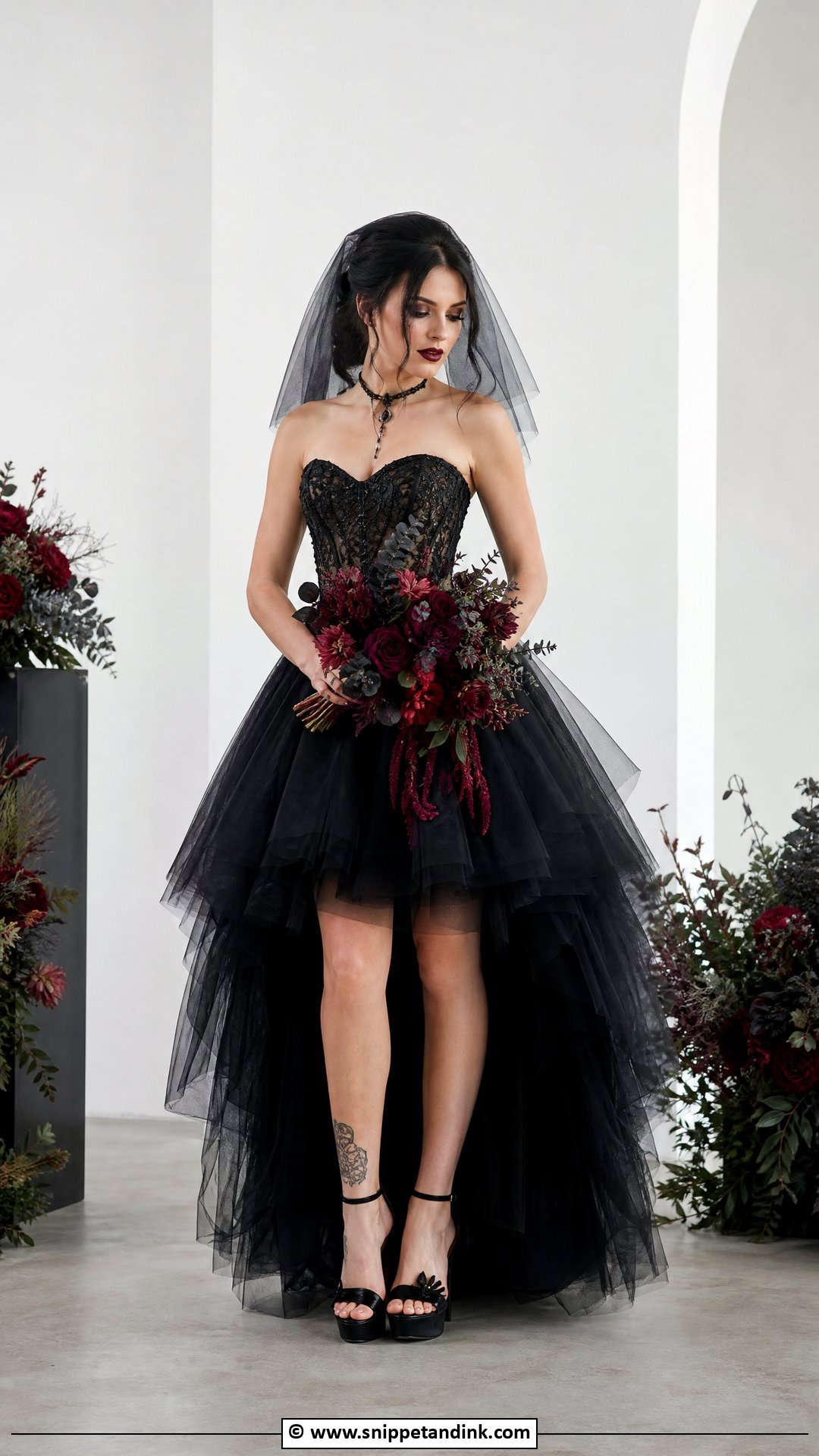 Gothic High Low Wedding Dress - Snippet and Ink - 35 Gothic Wedding Dress Ideas