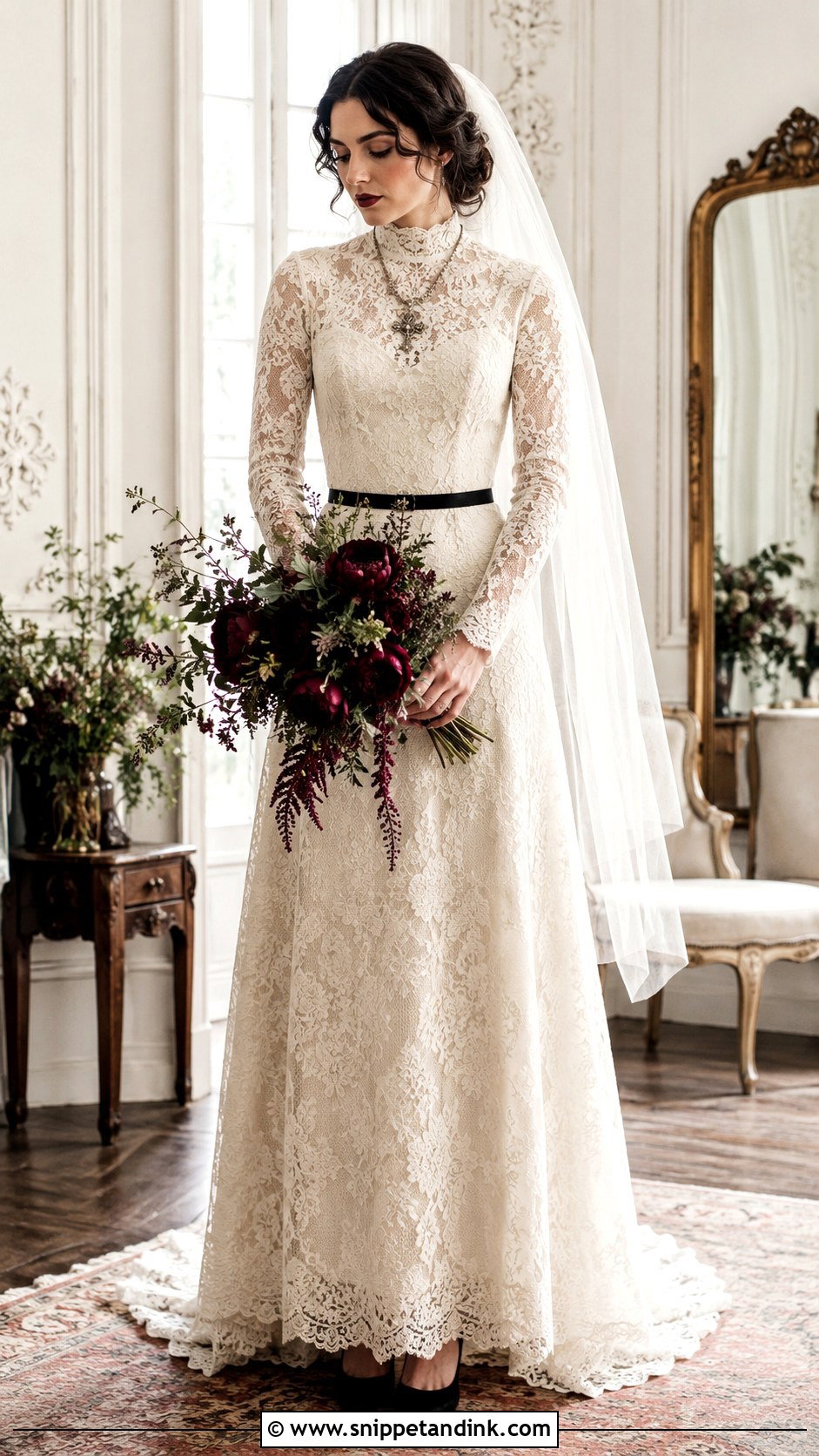 Gothic Ivory Lace Bridal Dress - Snippet and Ink - 20 Gothic Bridal Ideas