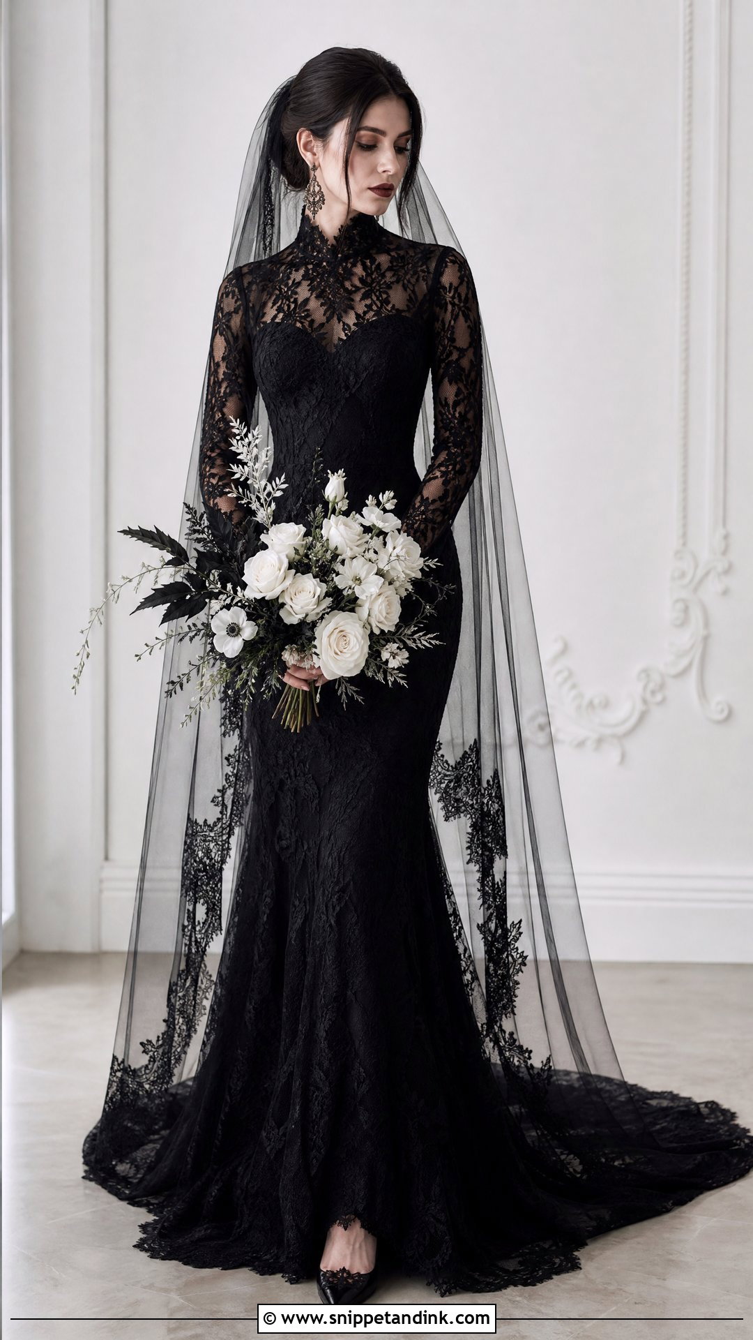 Gothic Lace Wedding Dress - Snippet and Ink - 25 Edgy Wedding Dress Ideas
