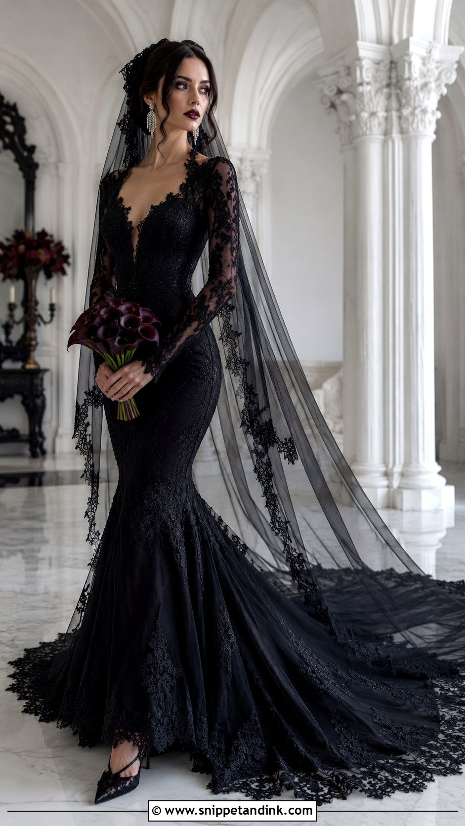 Gothic Mermaid Bridal Dress - Snippet and Ink - 20 Gothic Bridal Ideas