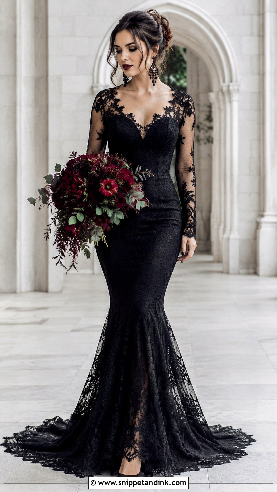 Gothic Mermaid Halloween Wedding Dress - Snippet and Ink - 25 Halloween Wedding Dresses