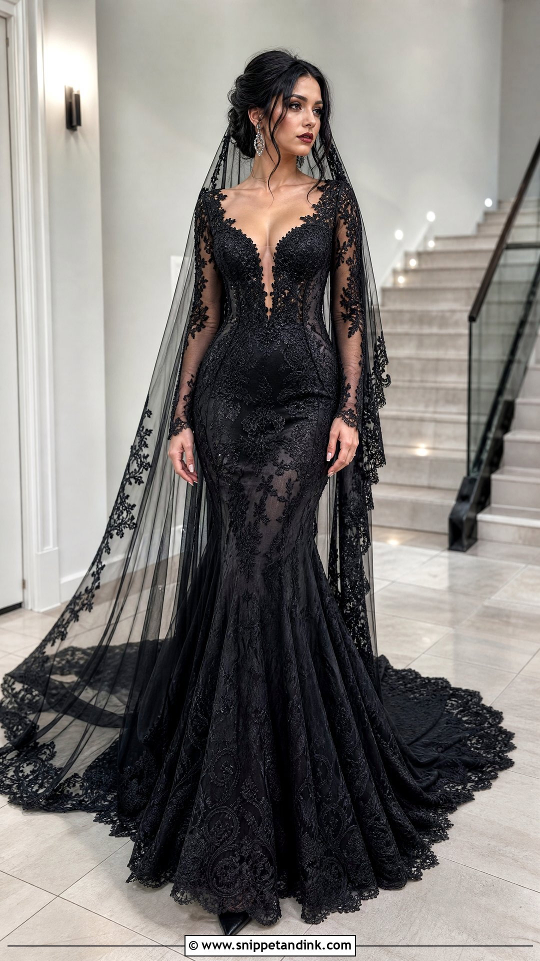 Gothic Mermaid Wedding Dress - Snippet and Ink - 25 Gothic Wedding Dresses