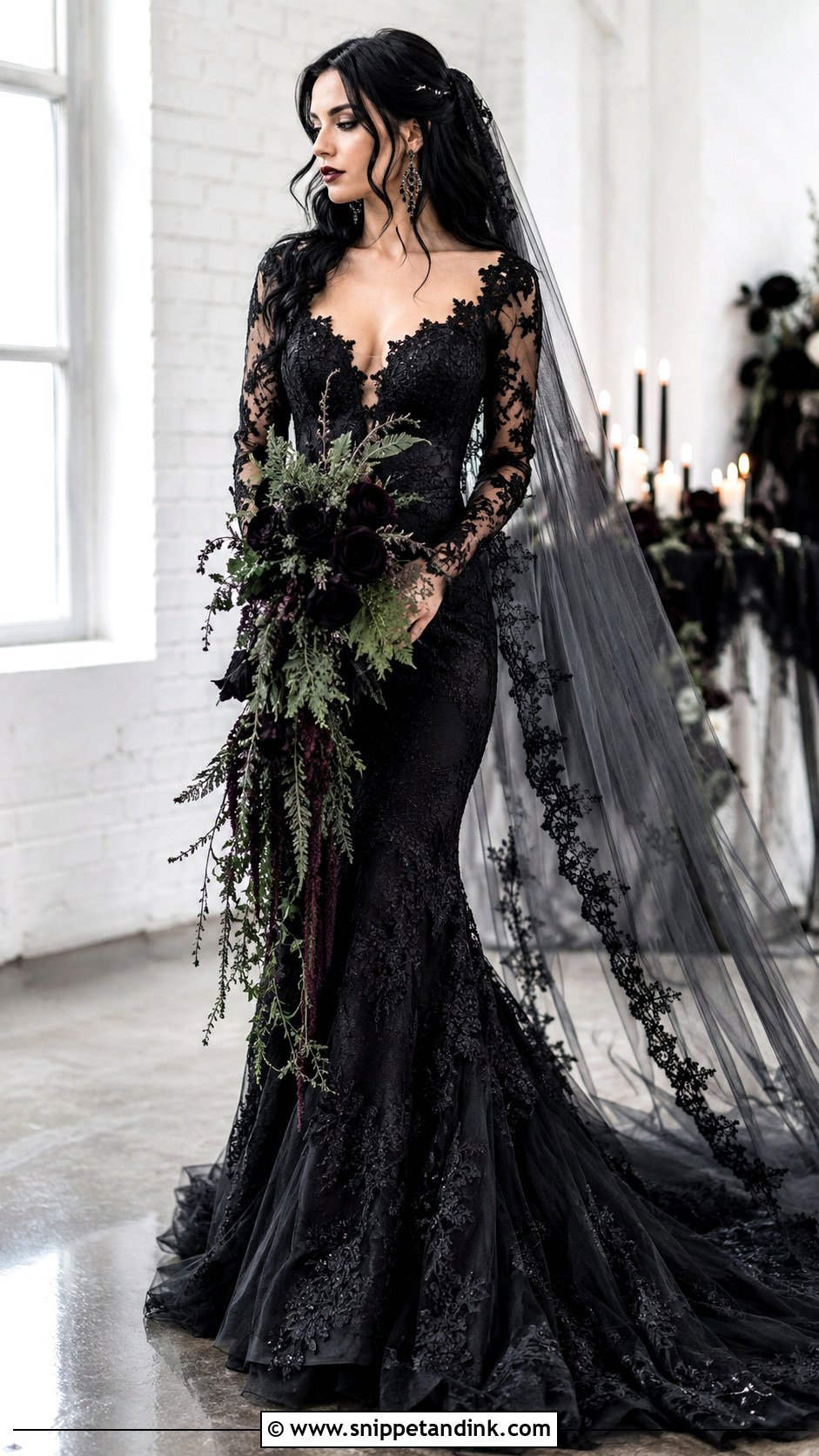 Gothic Mermaid Wedding Dress - Snippet and Ink - 30 Witchy Wedding Dress Ideas