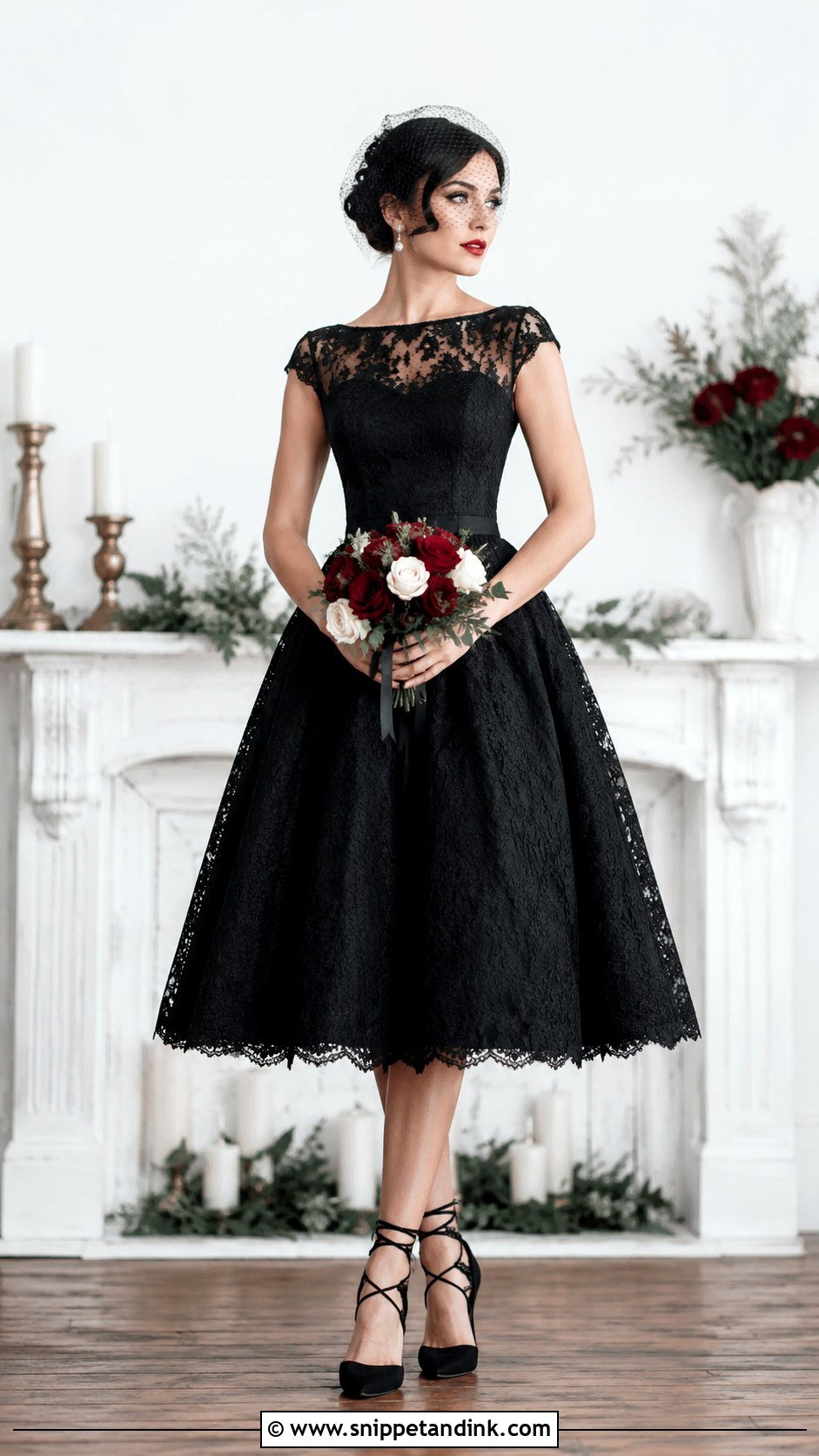 Gothic Tea Length Wedding Dress - Snippet and Ink - 25 Vintage Gothic Wedding Dress Ideas