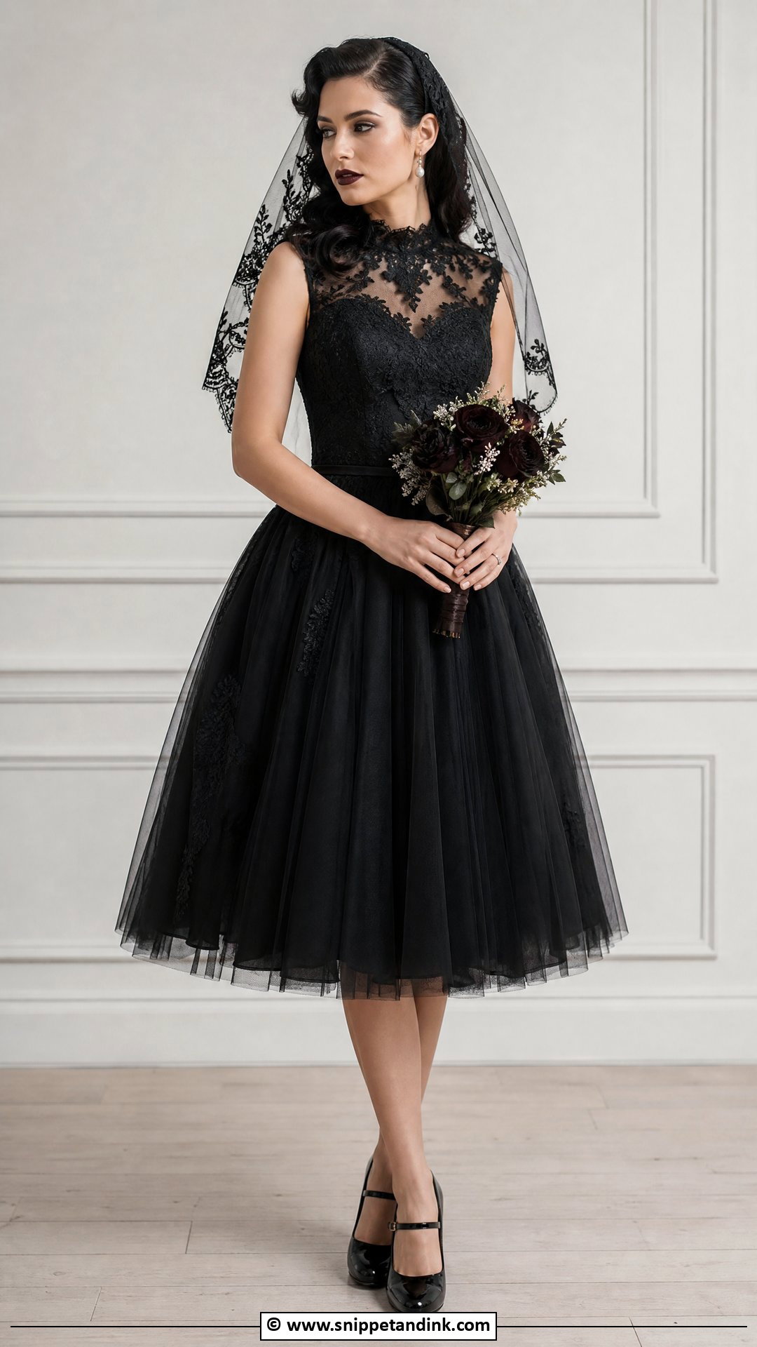 Gothic Tea Length Wedding Dress - Snippet and Ink - 35 Gothic Wedding Dress Ideas