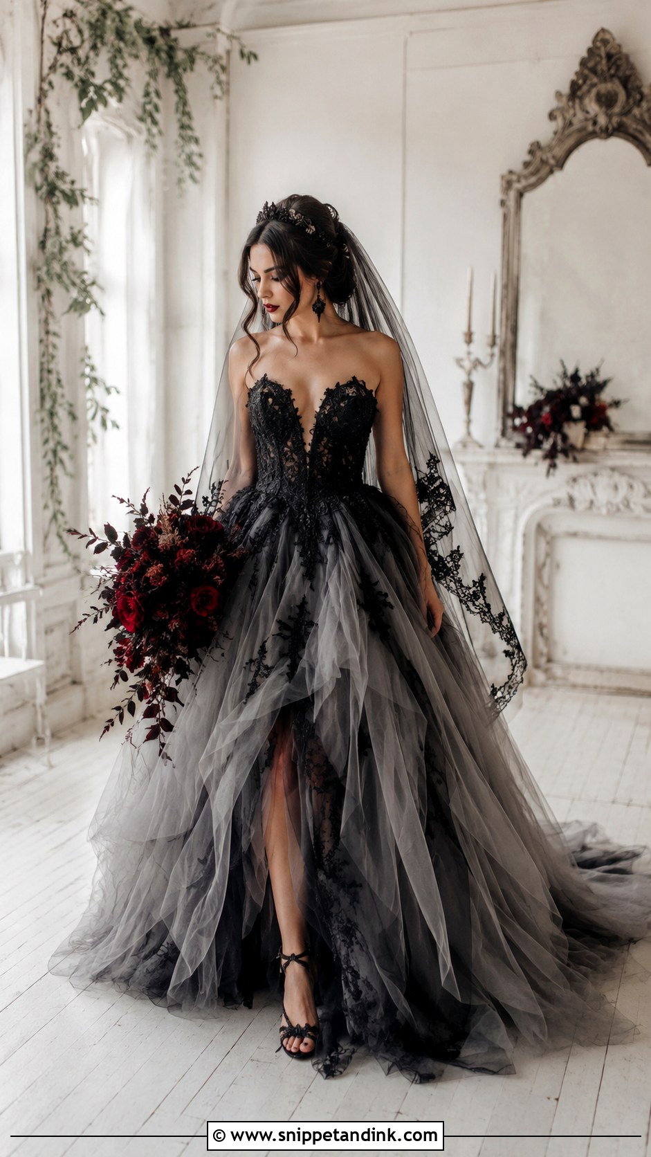 Gothic Tulle Wedding Dress - Snippet and Ink - 25 Vintage Gothic Wedding Dress Ideas